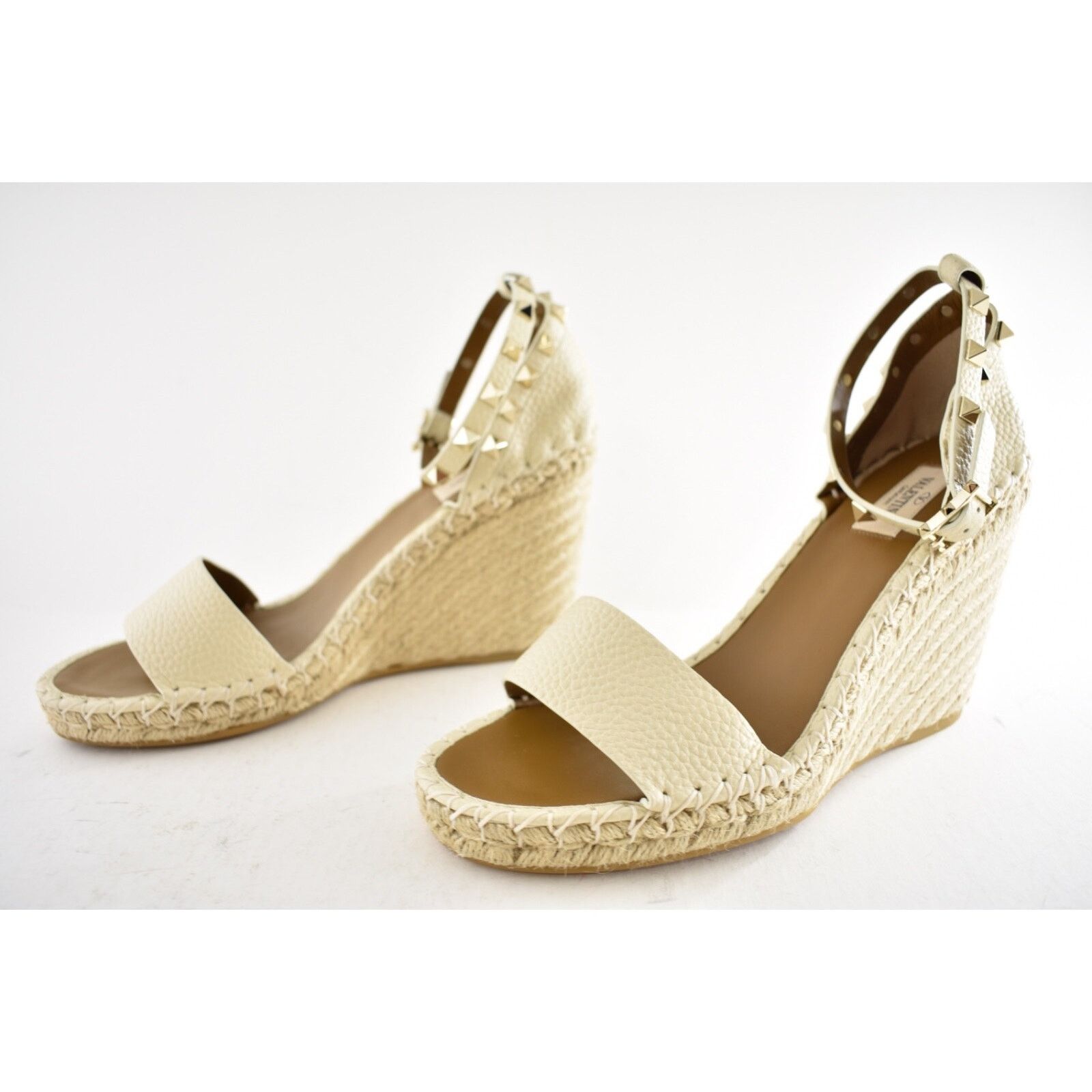 Valentino Rockstud Ankle Strap Platform Wedge Sandal Heel 40 Size US 10 / IT 40 - 11 Thumbnail