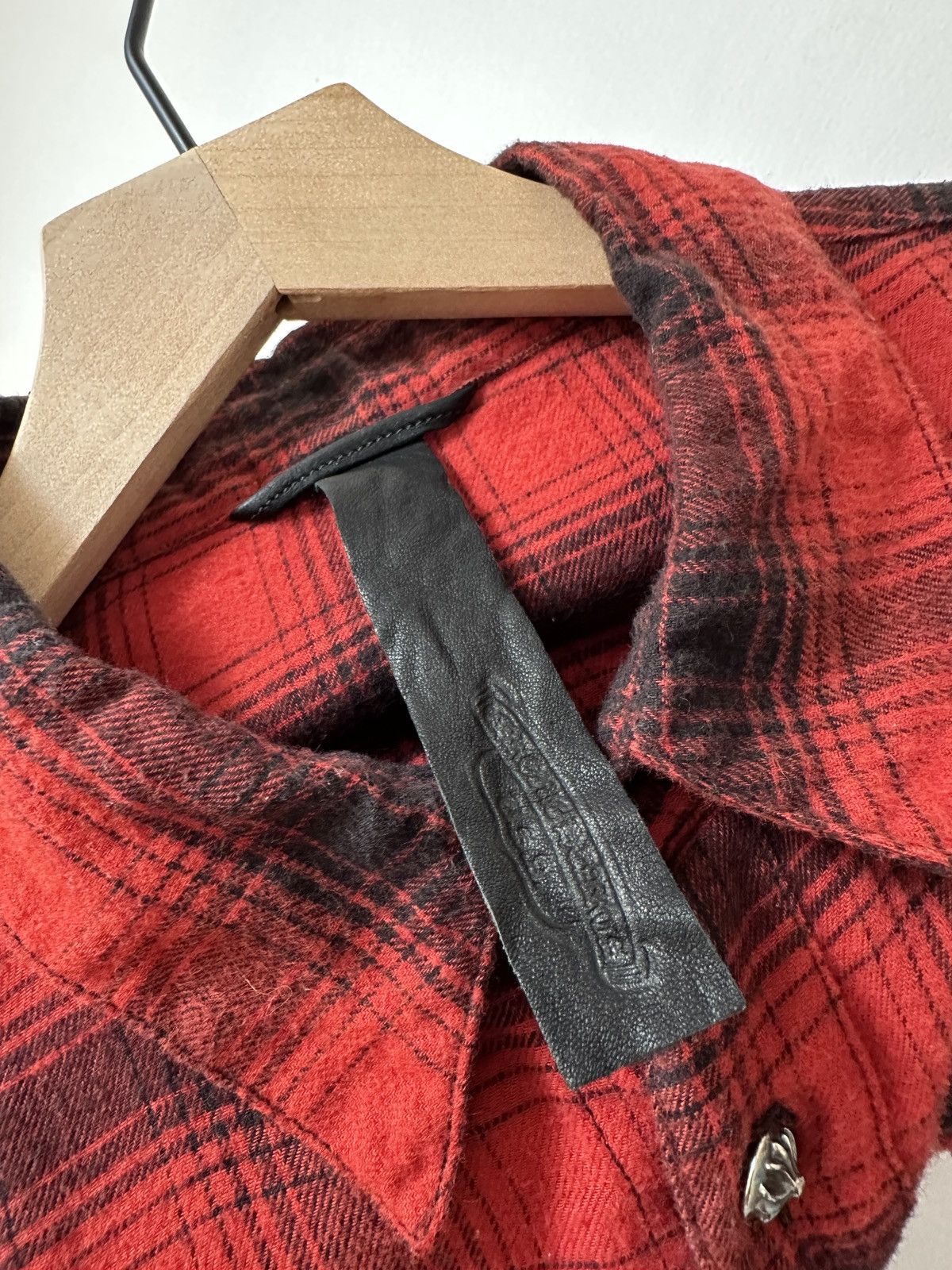 Chrome Hearts Chrome Hearts Red Leather Elbow Cross Flannel Size US M / EU 48-50 / 2 - 11 Thumbnail