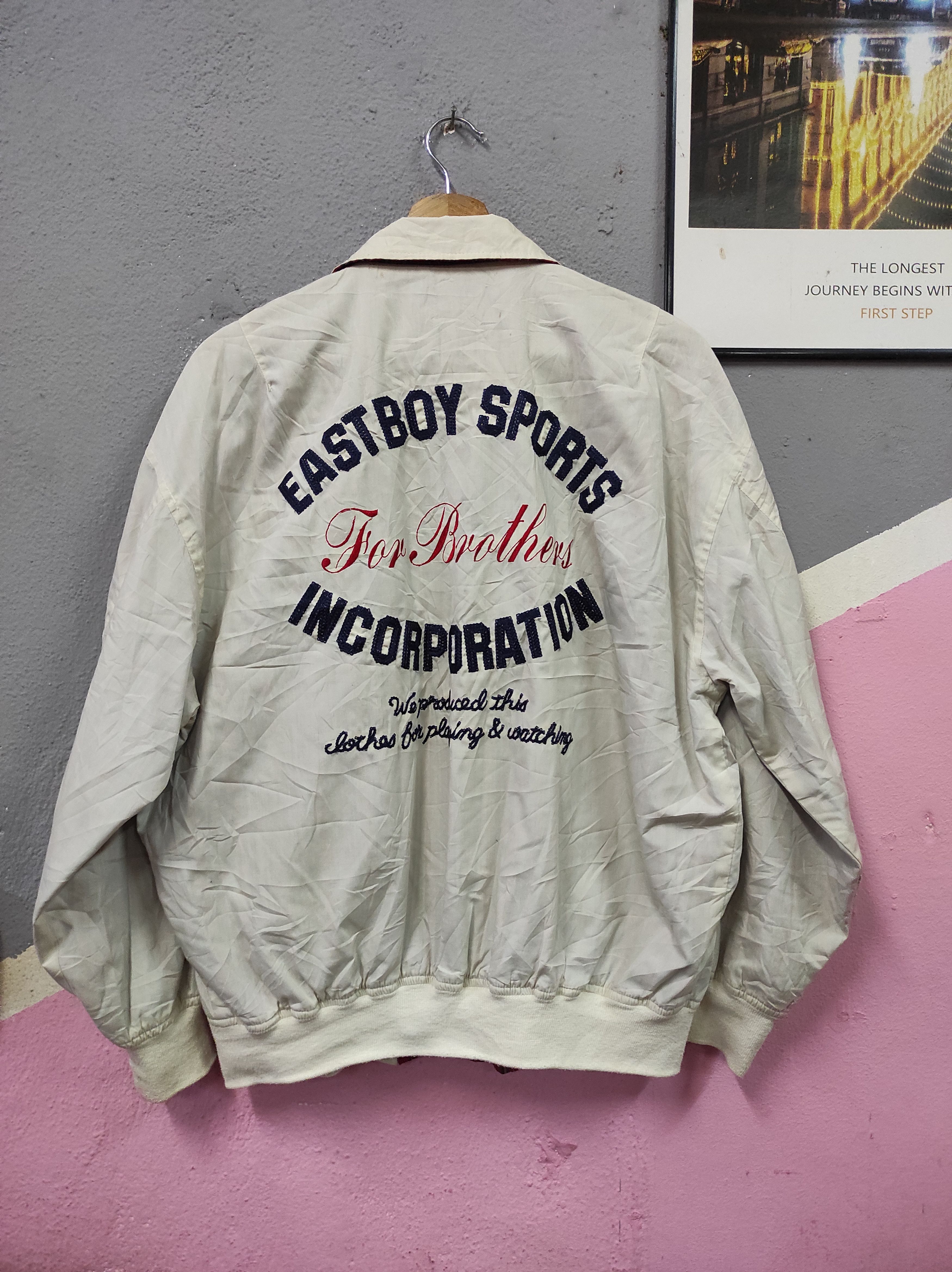 Japanese Brand × Vintage EASTBOY SPORTS EMBROIDERY LIGHT REVESIBLE JACKET Size US M / EU 48-50 / 2 - 2 Thumbnail