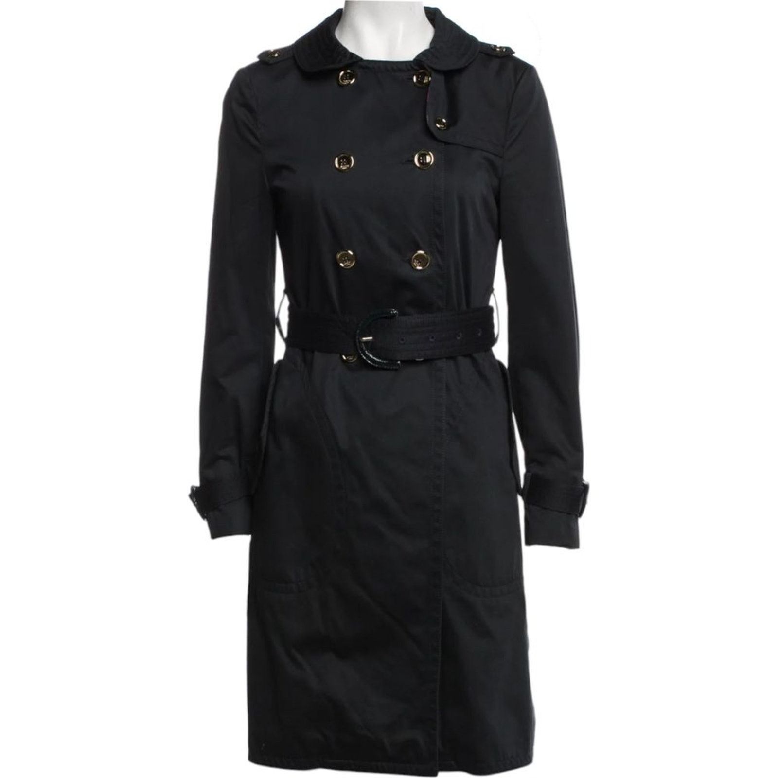 Image of Coach 1941 Navy Blue Trench Coat, Size: Xs/us2, Women's