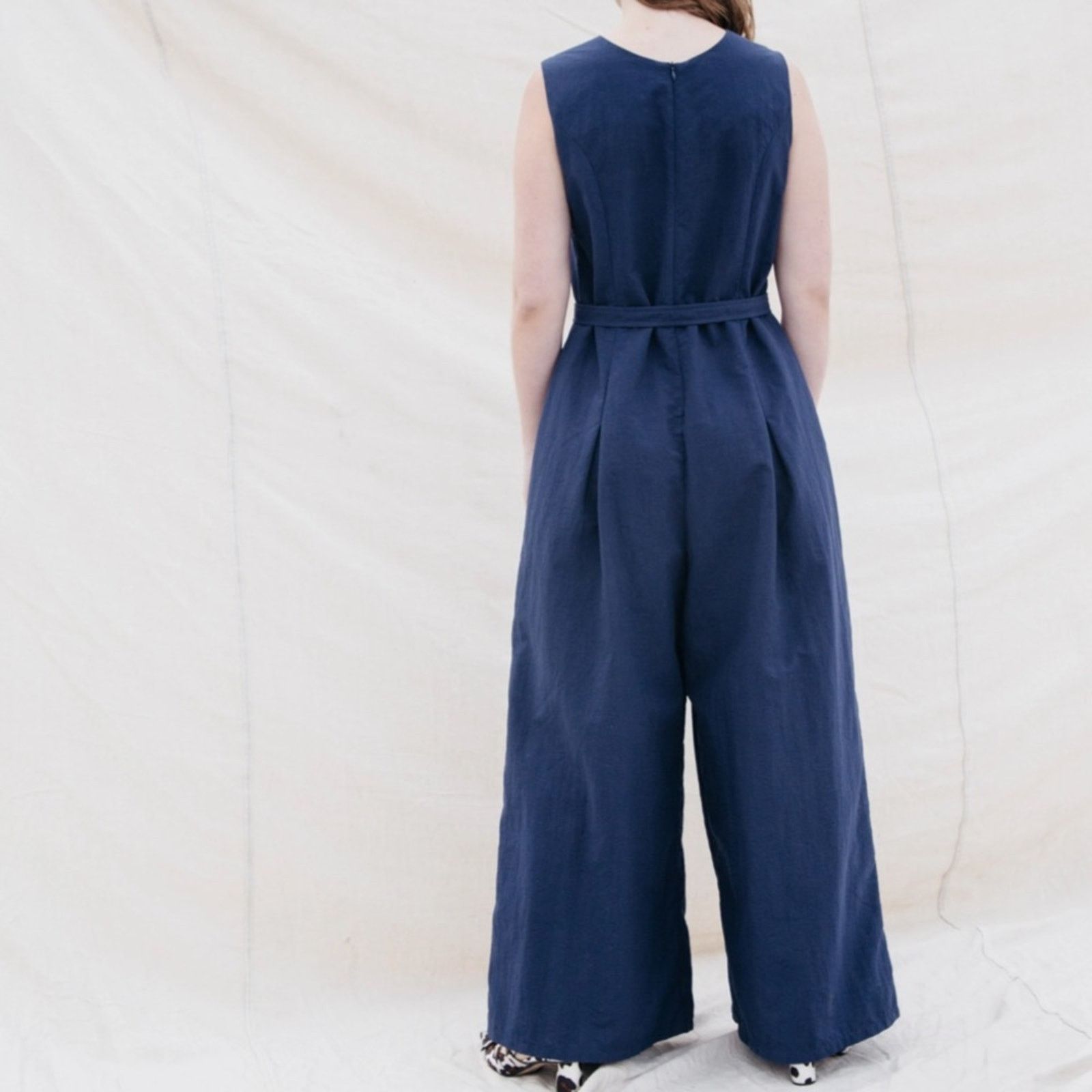 Other Nikki Chasin Nella Jumpsuit Navy Blue Wide Leg Size XS Size 26" / US 2 / IT 38 - 2 Thumbnail
