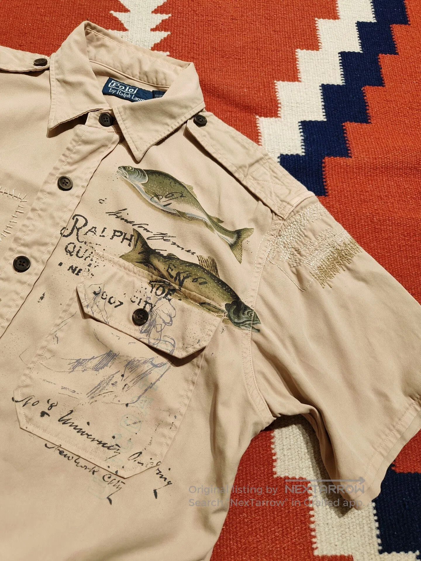 RRL Ralph Lauren Ralph Lauren RRL Vintage Patch Fishing Shirt. Size US S / EU 44-46 / 1 - 6 Thumbnail