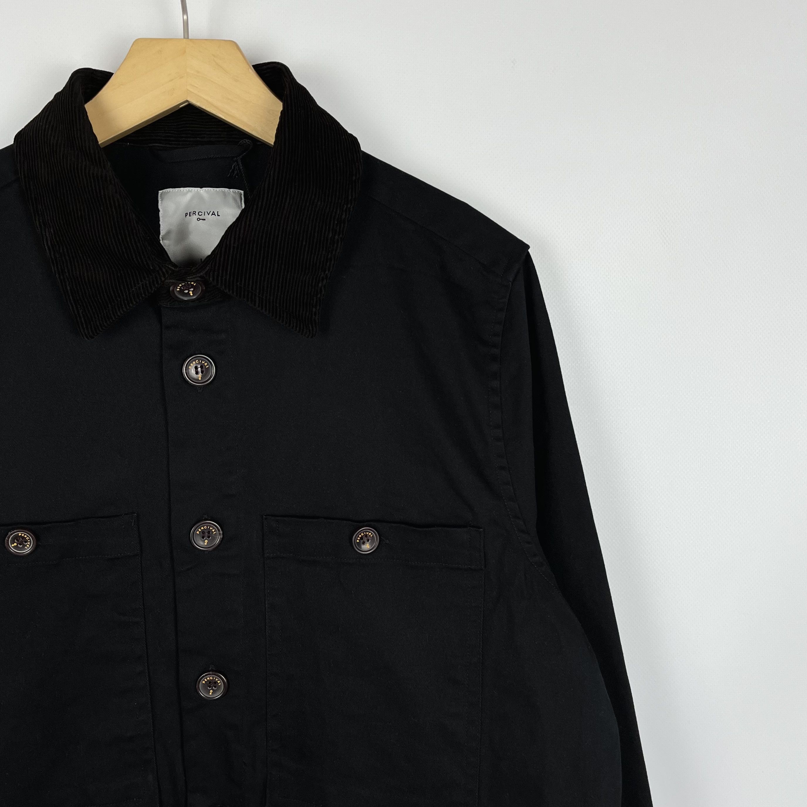 Percival Designer Percival Twill Black Chore Coat Jacket Size US L / EU 52-54 / 3 - 3 Thumbnail