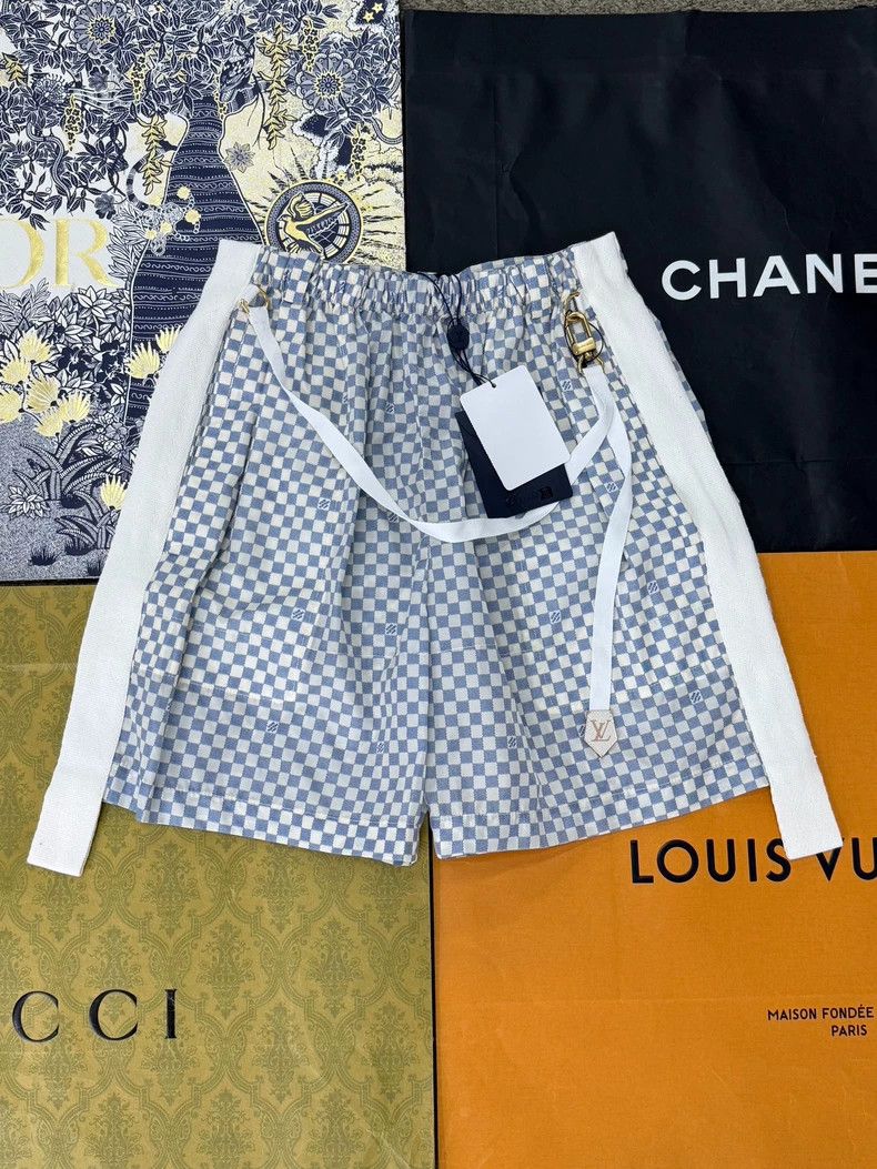Louis Vuitton Blue White Check Shorts