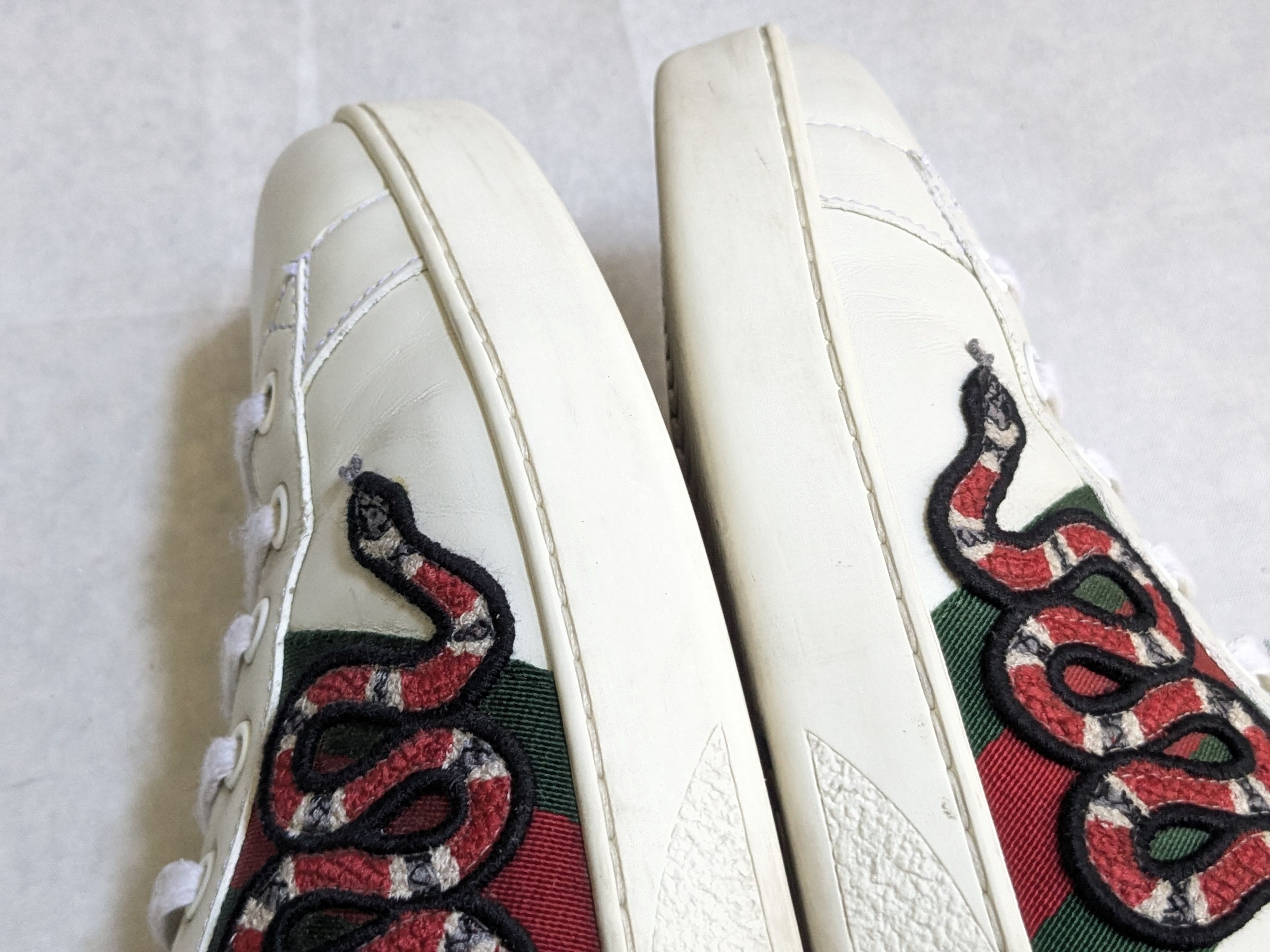 Gucci Gucci Ace Sneakers 10.5 White Leather Low 429446 Size US 10.5 / EU 43-44 - 10 Thumbnail