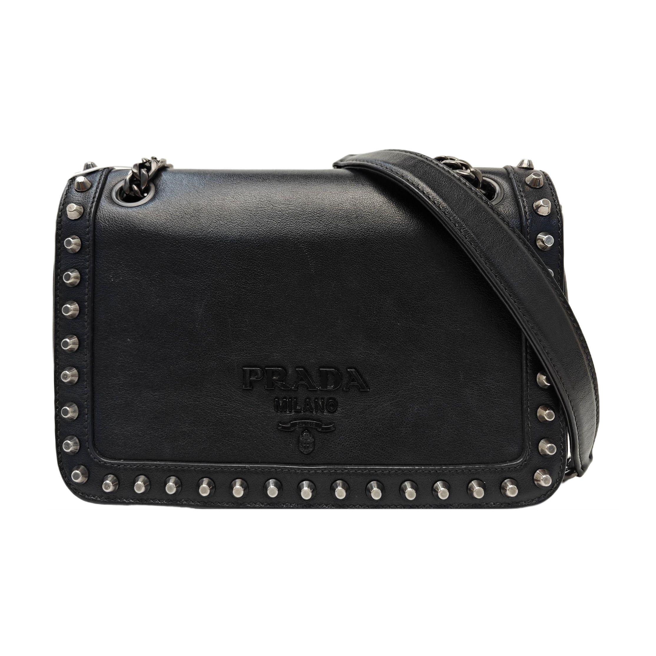 Prada Archive Prada black leather shoulder bag (00s) | Grailed