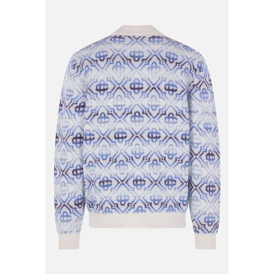 Casablanca CASABLANCA Space Dye Monogram Multicolor Wool Blend Full Zip Size US L / EU 52-54 / 3 - 2 Thumbnail