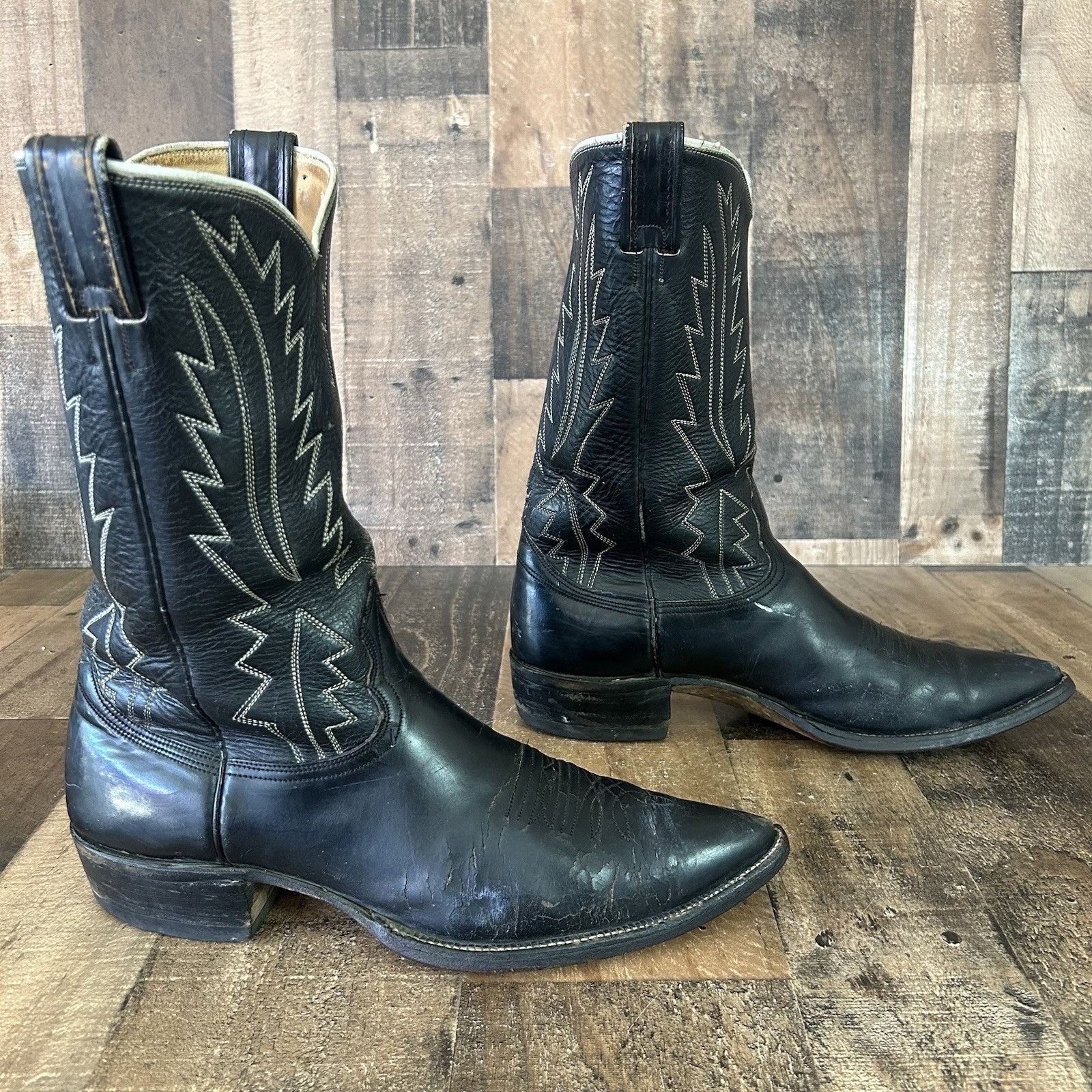 Nocona Boots Nocona Vintage Black Western Cowboy Boots Mens 13 A Size US 13 / EU 46 - 12 Thumbnail