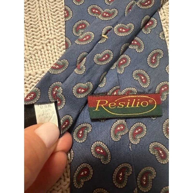Other Vintage 90s Resilio blue paisley silk tie Size ONE SIZE - 2 Thumbnail