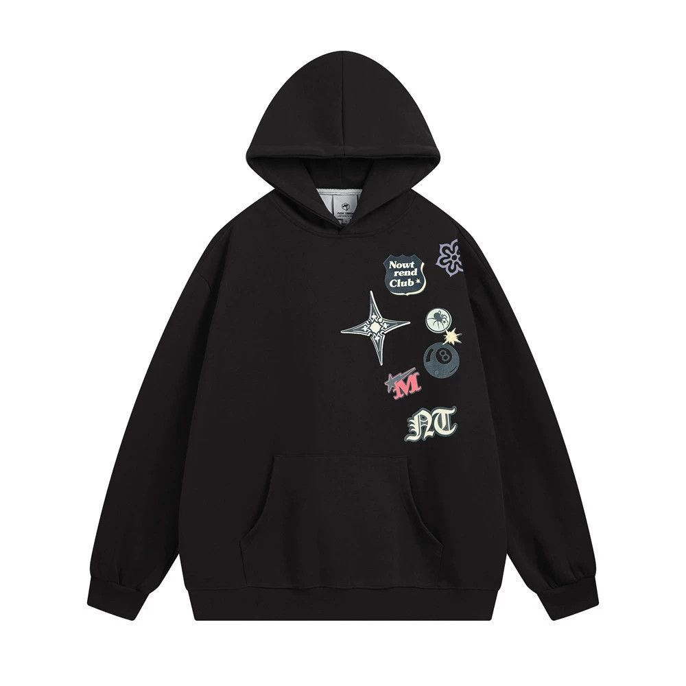 Men's retro trend loose cartoon star print hoodie y2k
