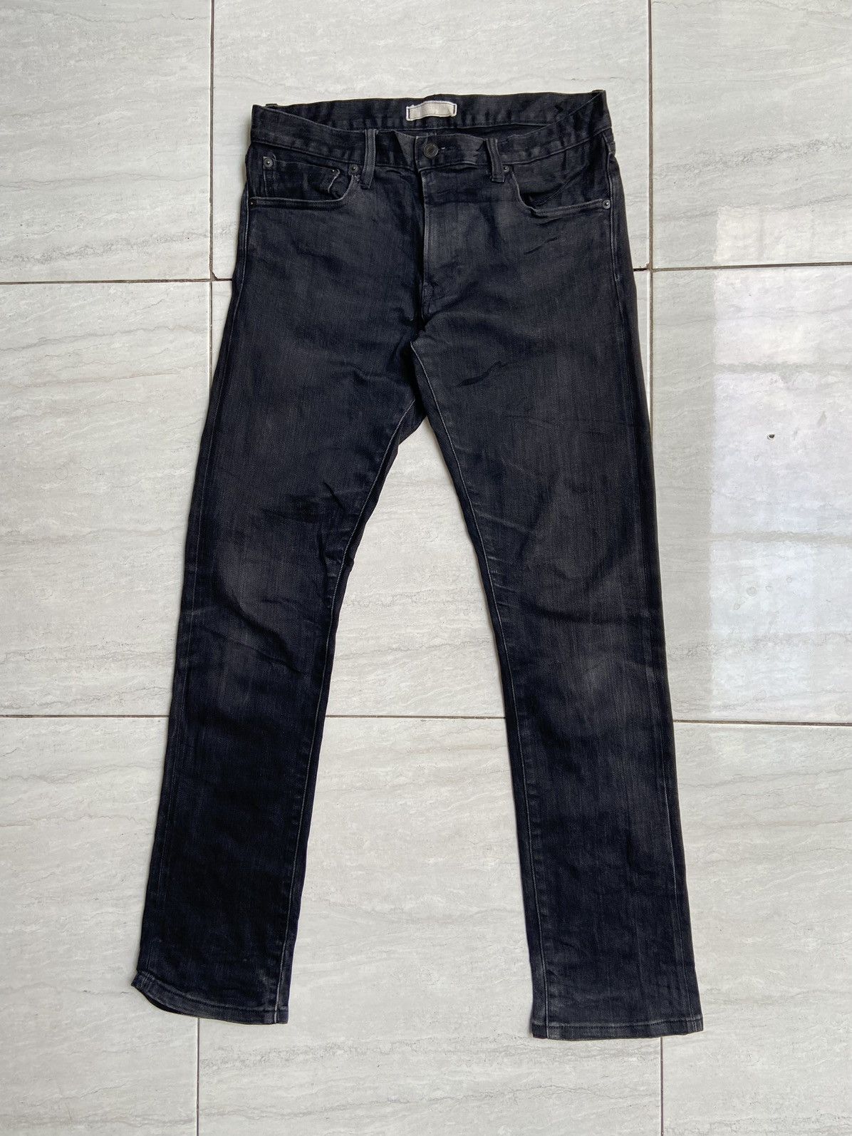 Jean Selvedge Homme Uniqlo UNIQLO Black Selvedge Jeans