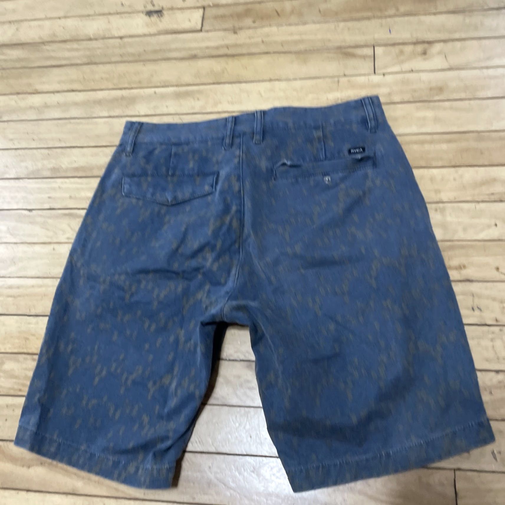 RVCA RVCA Shorts Men 32 Nature X Industry Geometric Nature Print Blue Tan Twill Chino Size US 32 / EU 48 - 2 Thumbnail