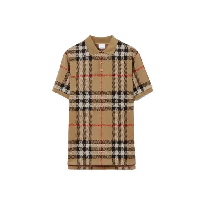 Burberry SS23 Plaid Short Sleeve Polo Shirt