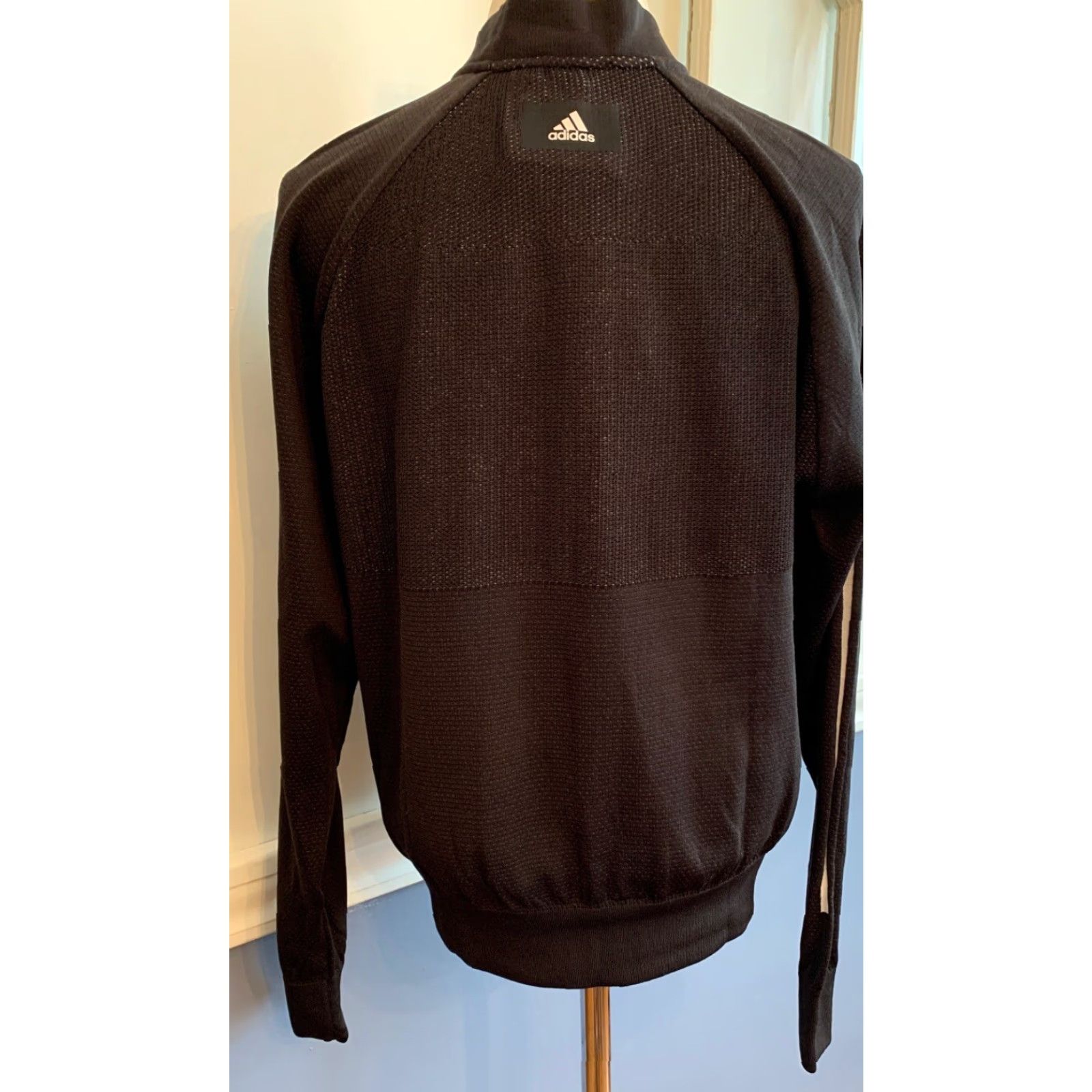 Adidas VINTAGE: Large Adidas Women's Black Bomber Jacket Knit Full Zip New NWT Track Jacket CF03 Size L / US 10 / IT 46 - 4 Thumbnail