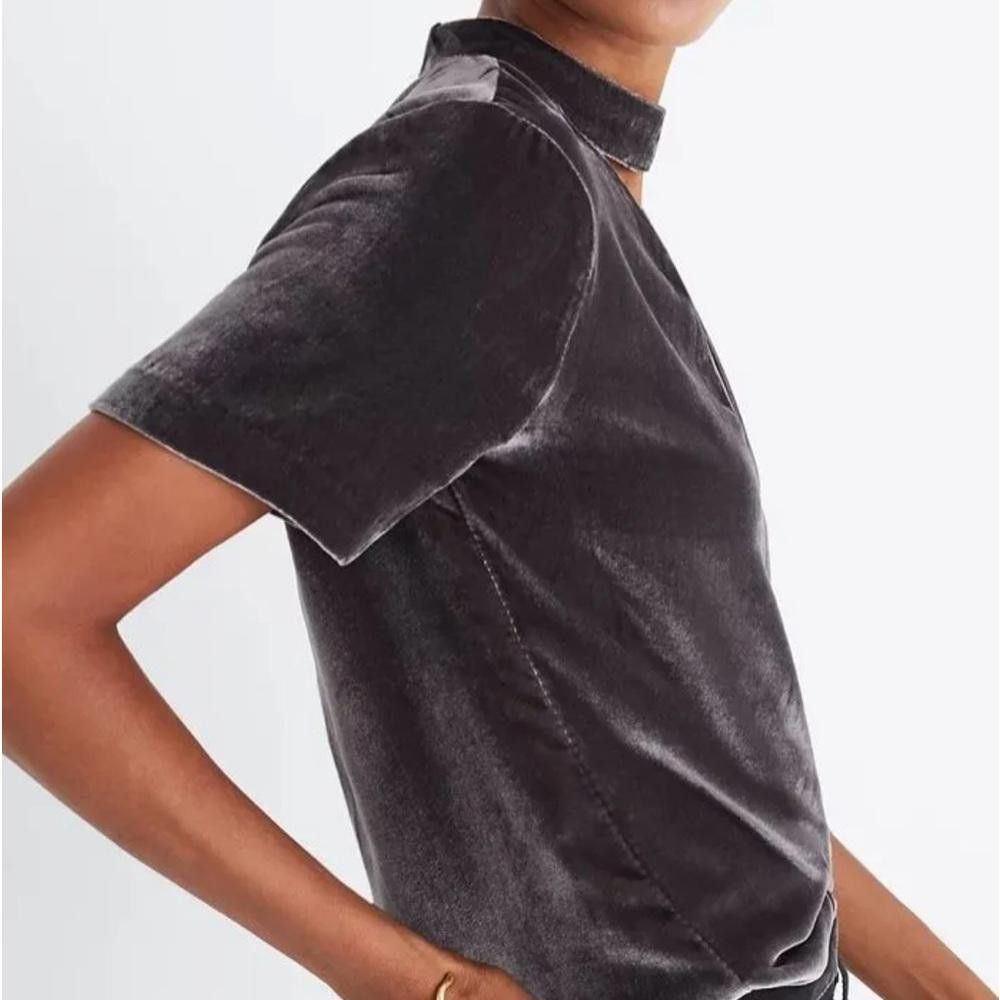 Madewell Madewell l Velvet Choquer Blouse In Ash Grey XS Size XS / US 0-2 / IT 36-38 - 2 Thumbnail