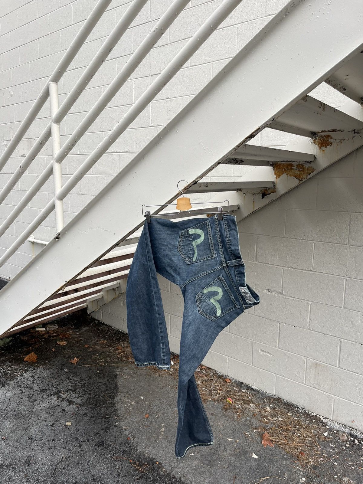 Evisu Jade painted Evisu denim jeans Size US 31 - 1 Thumbnail