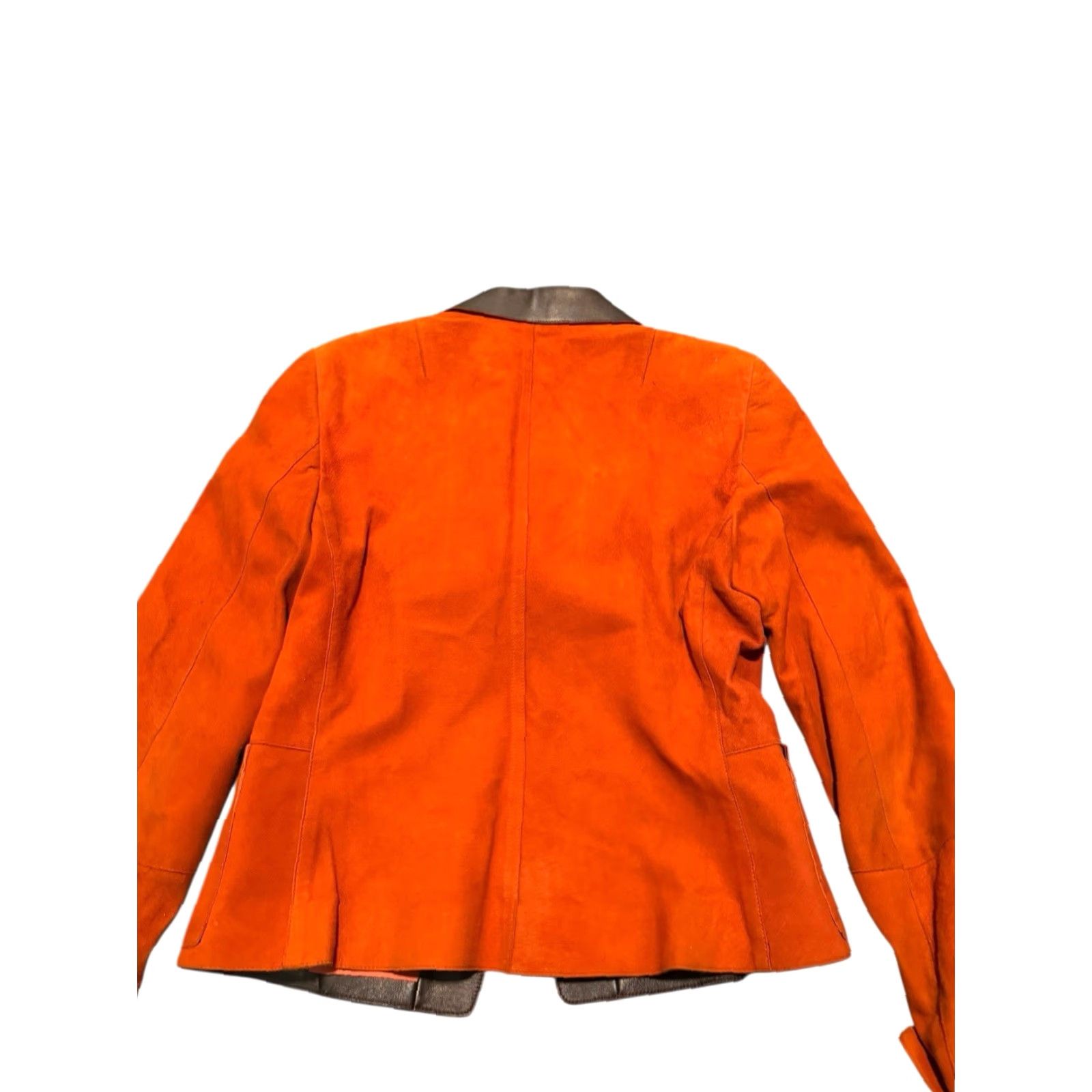 Akris Akris Punto Leather & Suede Jacket Rust Orange Brown 6 Motorcycle Zip Womens Size M / US 6-8 / IT 42-44 - 7 Thumbnail