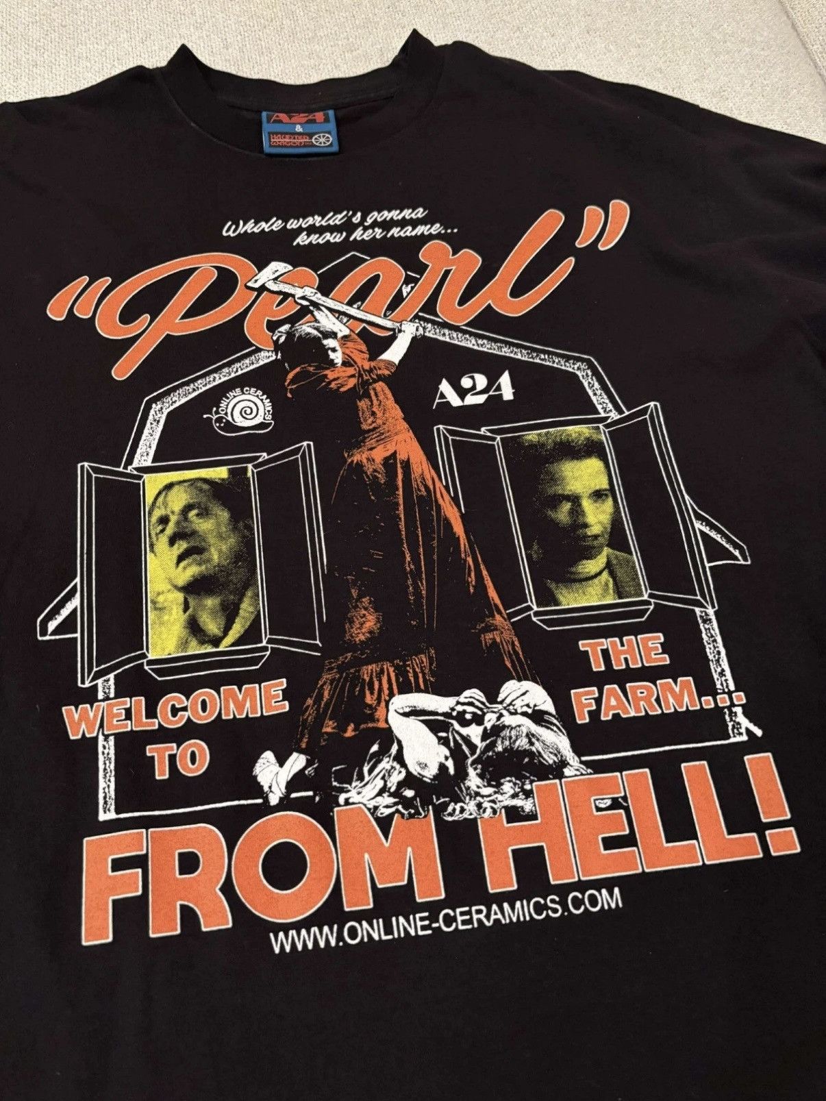 A24 × Online Ceramics A24 x Online Ceramics “Pearl” From Hell Tee Size US L / EU 52-54 / 3 - 2 Thumbnail