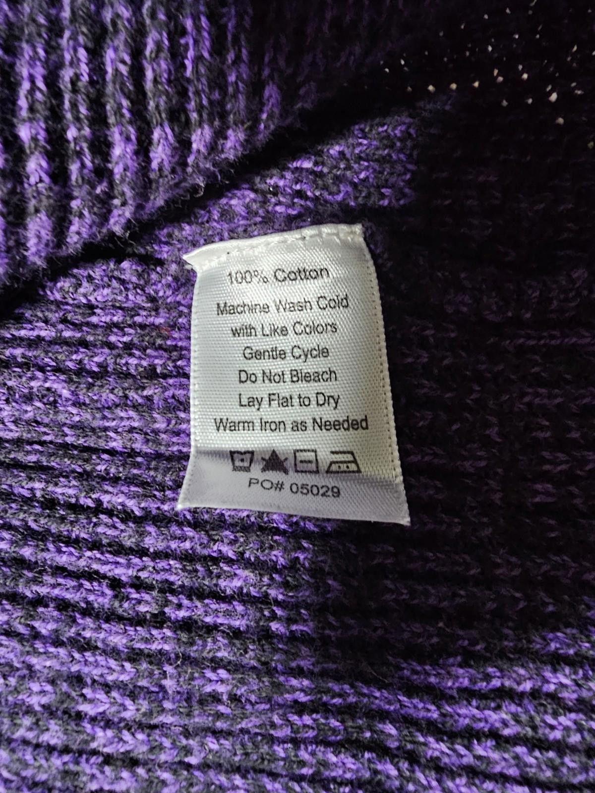 Designer 32 Bar Blues Purple Black 3 Button Sweater S Cable Knit Size US S / EU 44-46 / 1 - 6 Thumbnail