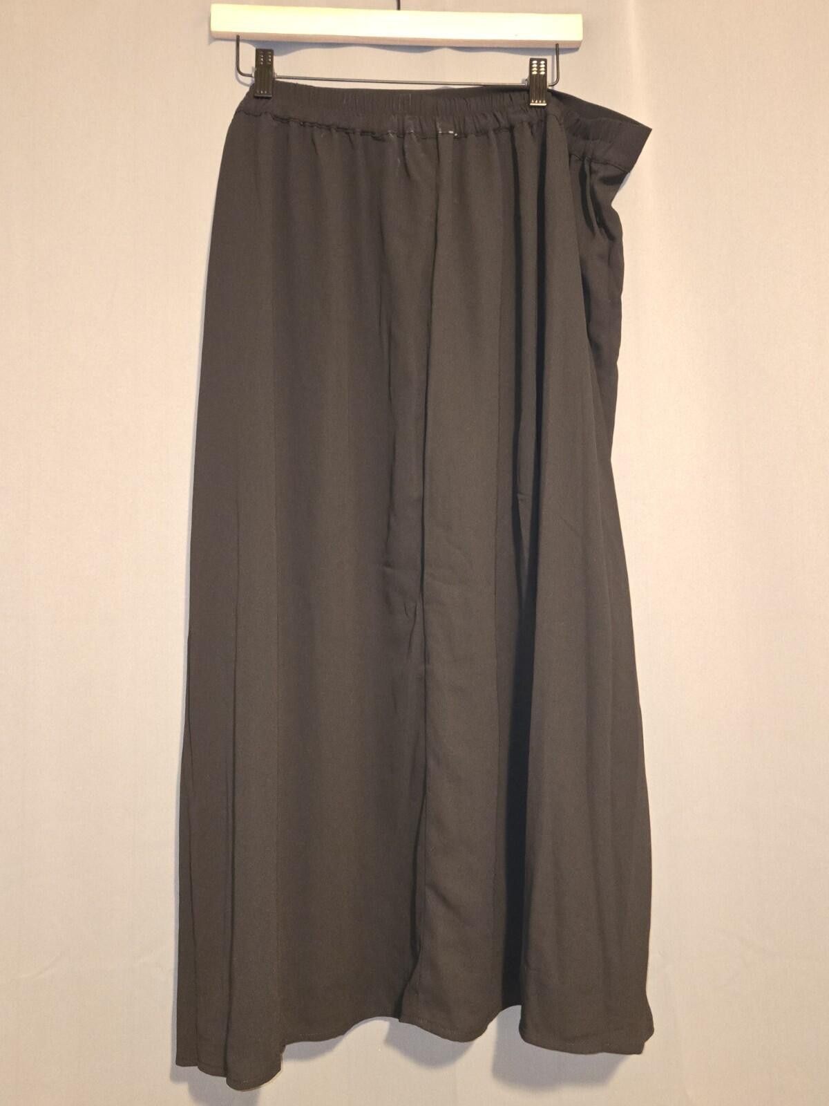 Vince Camuto Vince Camuto Women's Rich Black Semi-Fitted Midi Skirt XXL Size 42" / US 20 - 2 Thumbnail