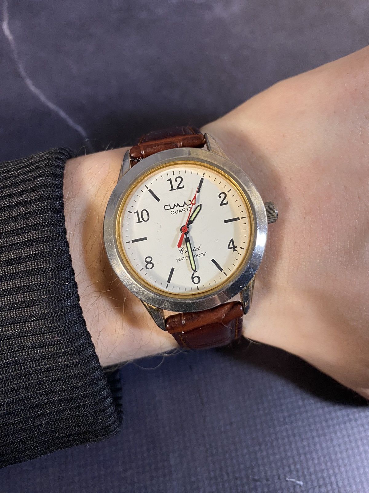 Japanese Brand × Vintage Omax Classic Leather Strap Watch Japanese Brand Size ONE SIZE - 2 Thumbnail