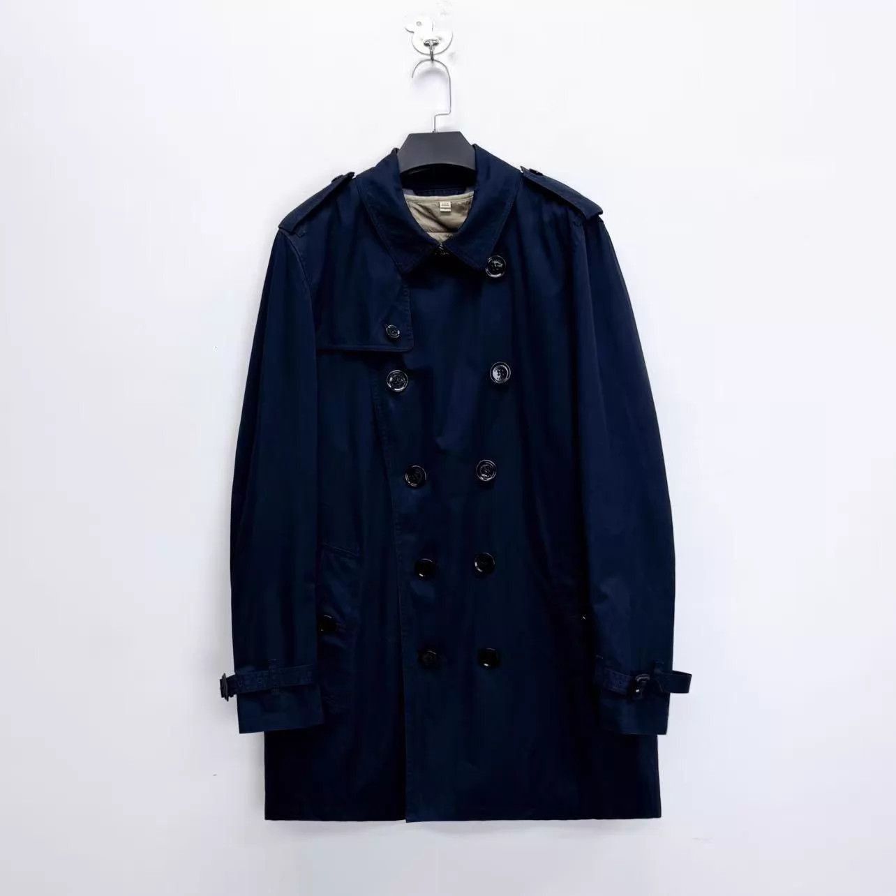 Burberry Blue Double-Breasted Long Trench Coat Size M Size US M / EU 48-50 / 2 - 1 Thumbnail