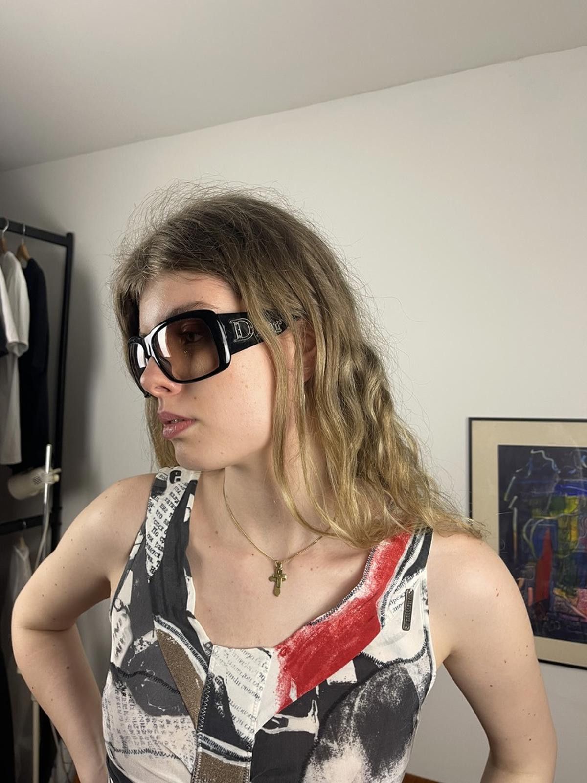 Dior Dior - Oversized Black Sunglasses with Logo Detail Size ONE SIZE - 1 Thumbnail