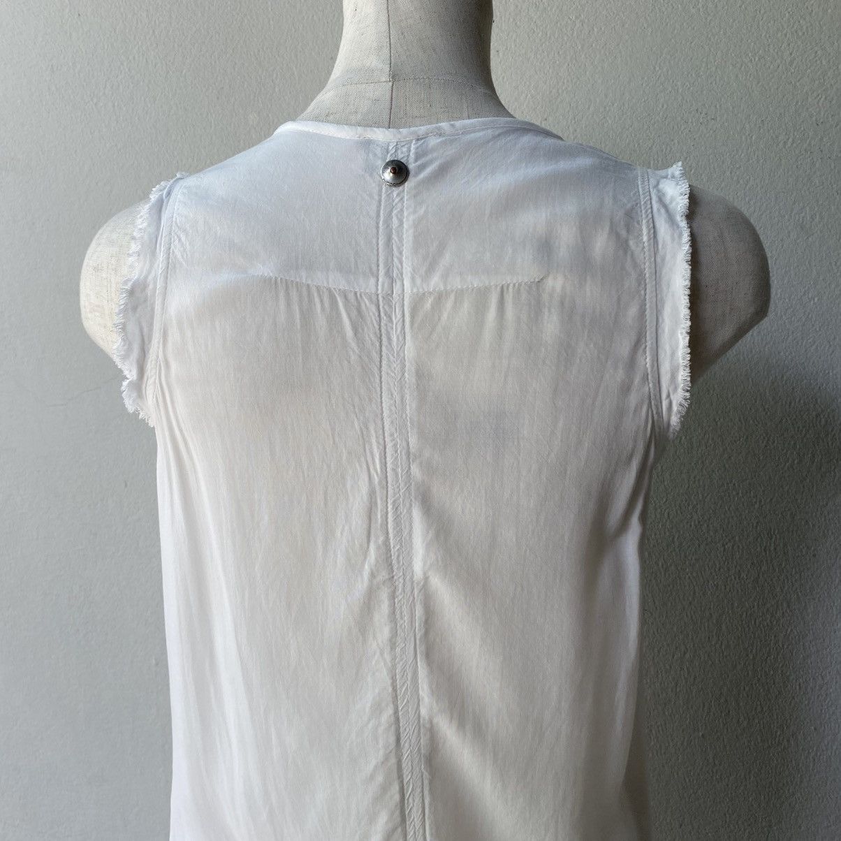 Diesel DIESEL White Ruffled Sleeveless Blouse Size S / US 4 / IT 40 - 13 Thumbnail