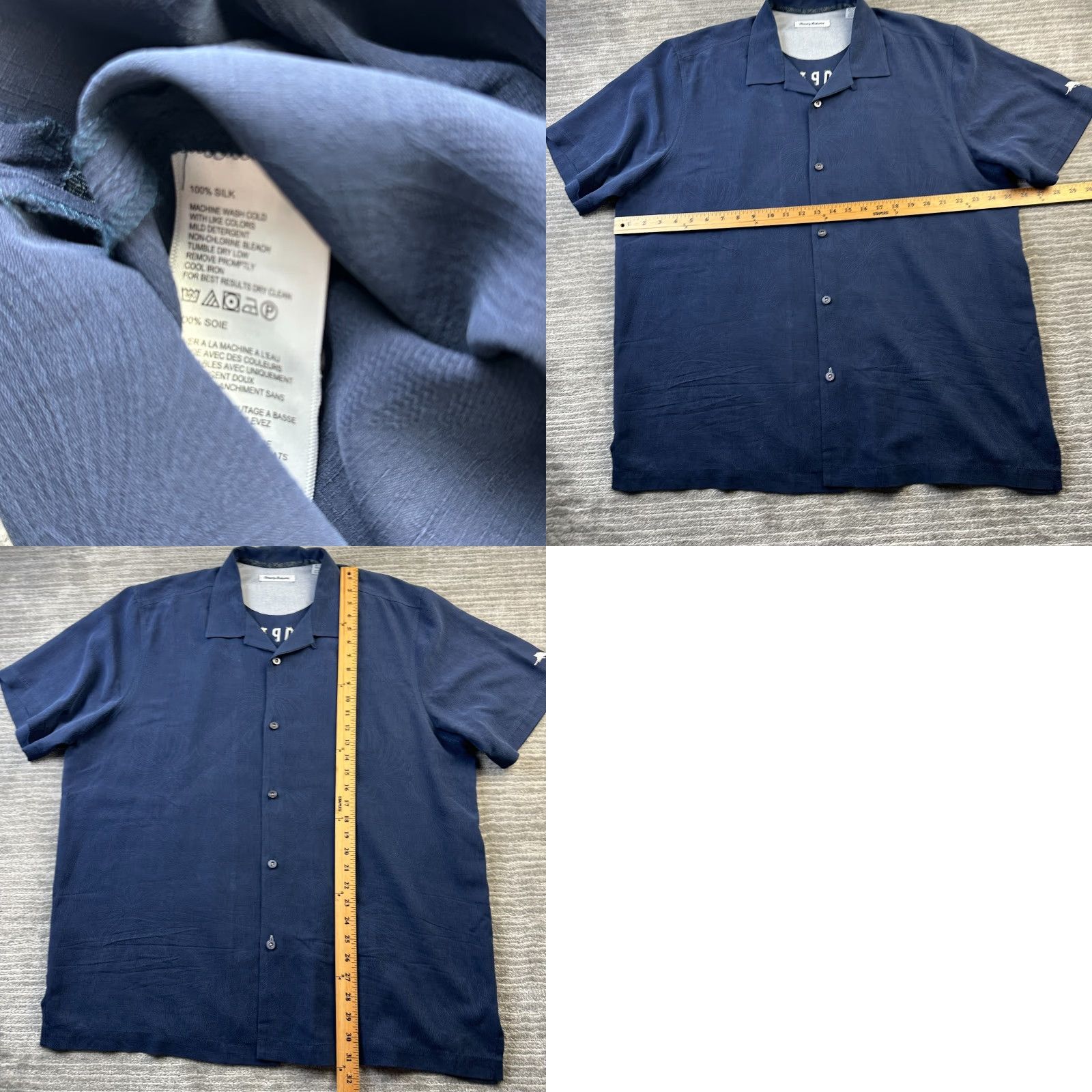 Tommy Bahama Tommy Bahama Shirt Mens XL Blue Silk Panel Back Tropical Touchdown/Island Zone Button-Up Short Sleeve Geometric Pattern Casual Travel Size US XL / EU 56 / 4 - 8 Thumbnail