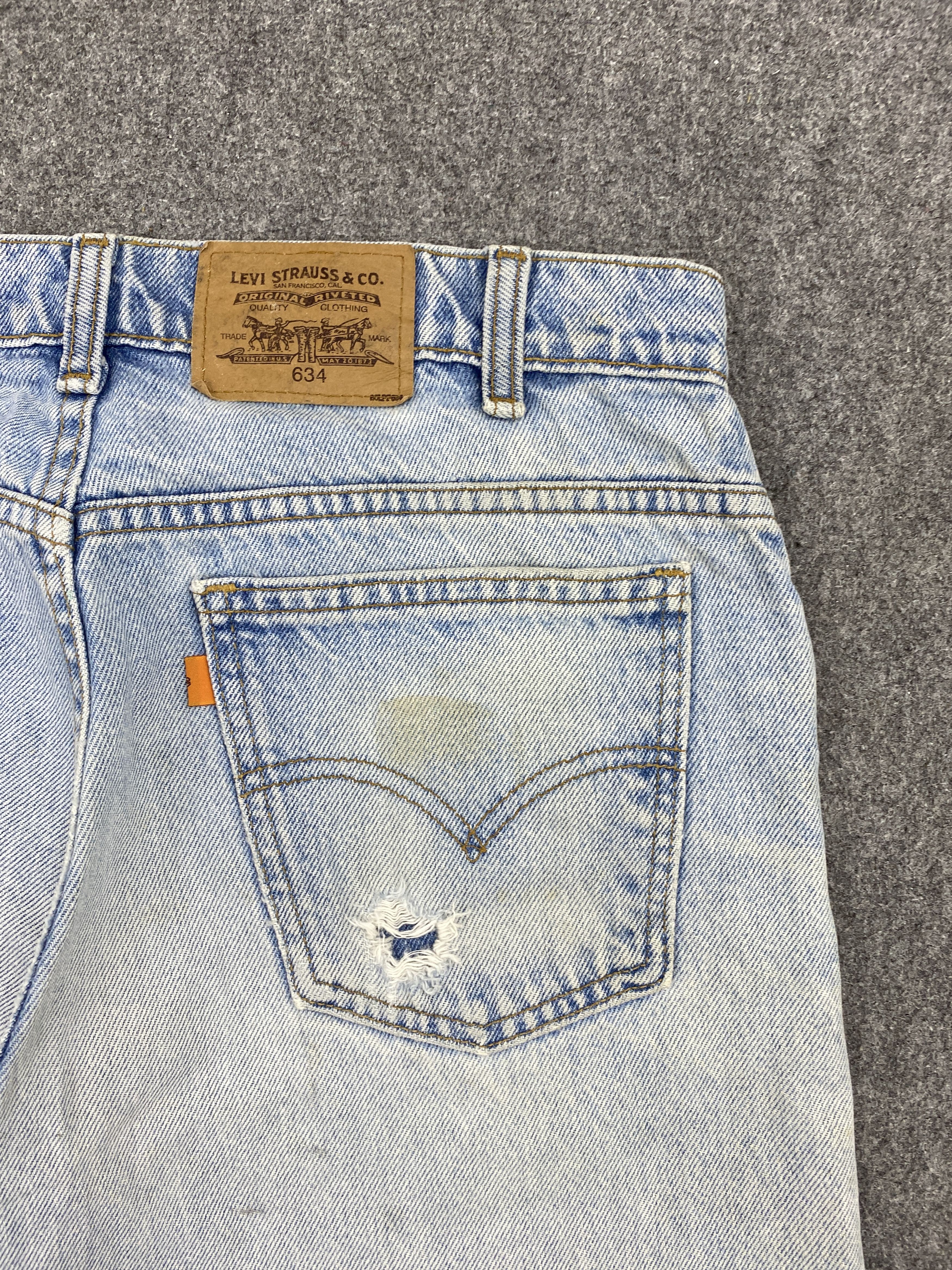 Levi's × Vintage Vintage 90s Levis 634 Orange Tabs Light Washed Jeans Size US 33 - 13 Thumbnail