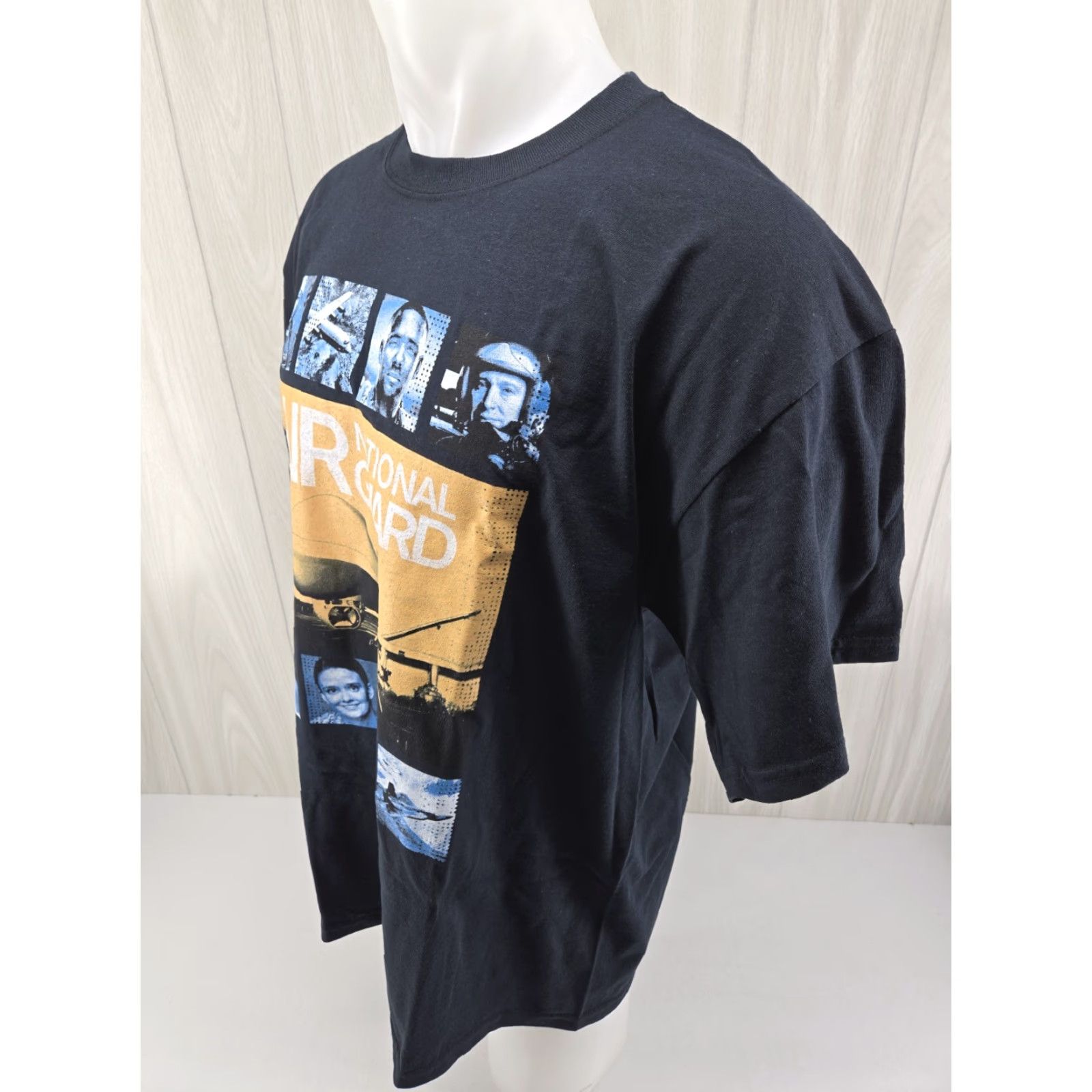 Gildan Air National Guard Gildan Heavy Cotton T Shirt Black XL Men Short Sleeve Crew Neck Size US XL / EU 56 / 4 - 5 Thumbnail