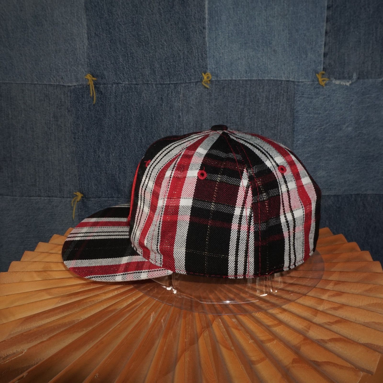MLB OSFA - Vintage / Y2K Plaid Embroidered Oakland A's Snap Hat Size ONE SIZE - 3 Thumbnail