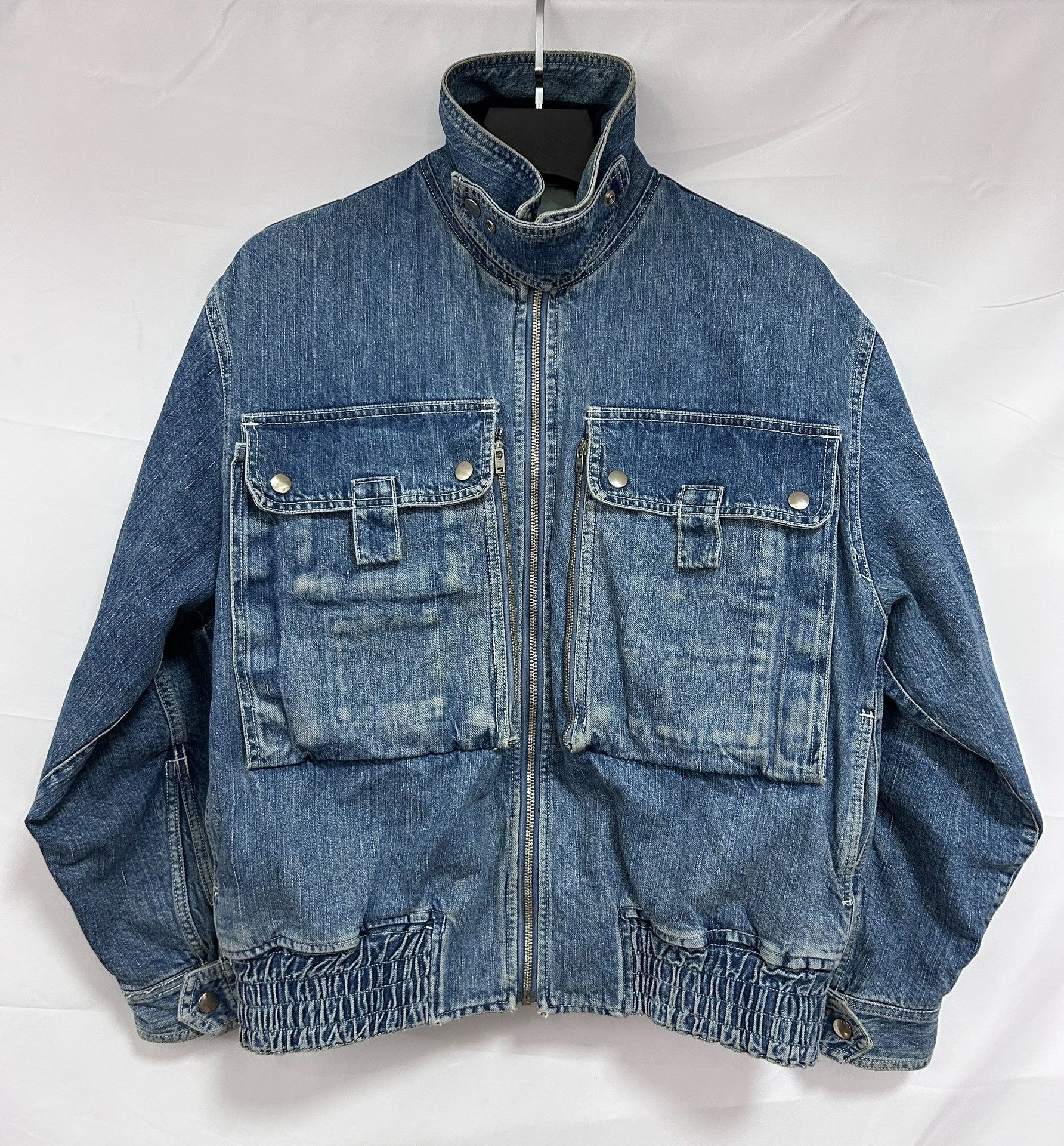 Vintage Vintage Issey Miyake Denim Bomber Size US M / EU 48-50 / 2 - 1 Thumbnail