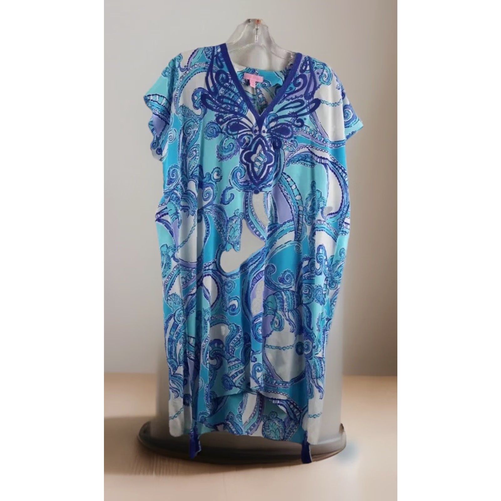 Lilly Pulitzer VINTAGE Lilly Pulitzer SkyBlue 100% Silk Paisley Short Sleeve Tunic XXS XS Women Tank Shirt Tunic Womens Silk Paisley SkyBlue Casual Cute Size XXS / US 00 / IT 34 - 2 Thumbnail