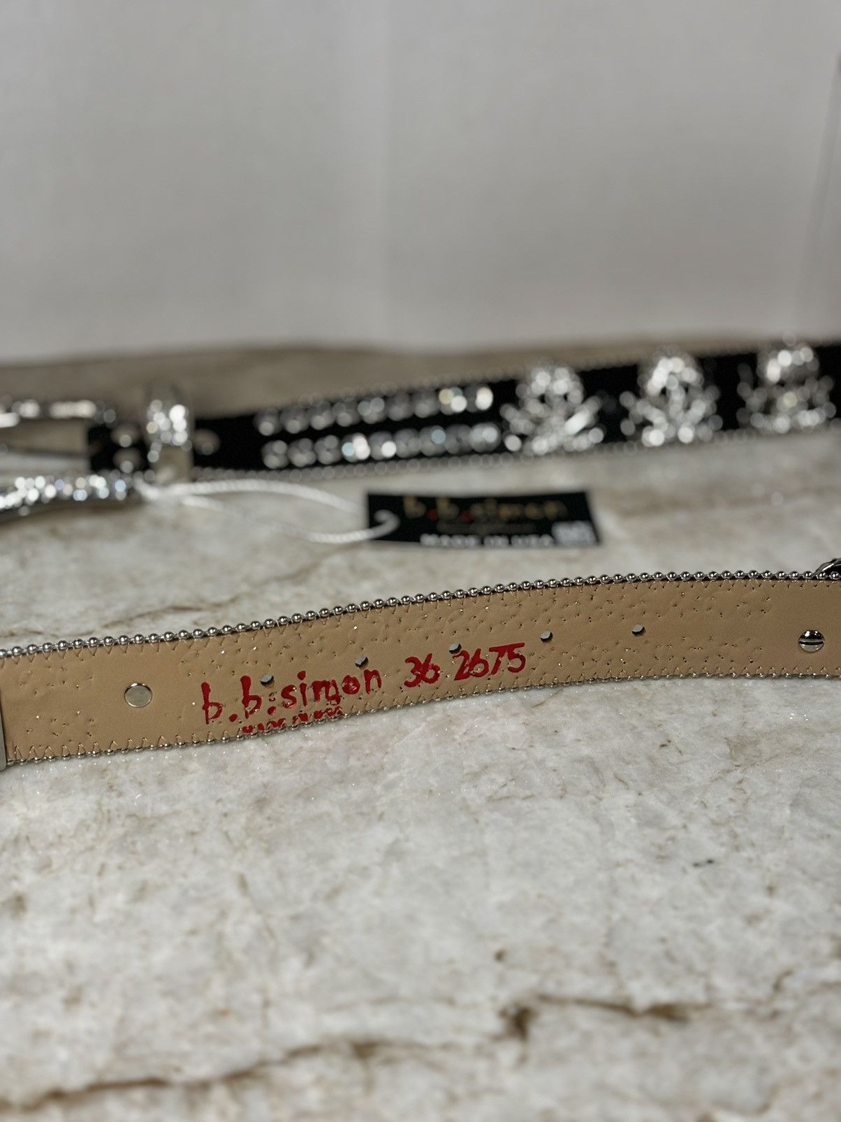 B.B. Simon Bb Simon Skull Belt Size 36 - 3 Thumbnail
