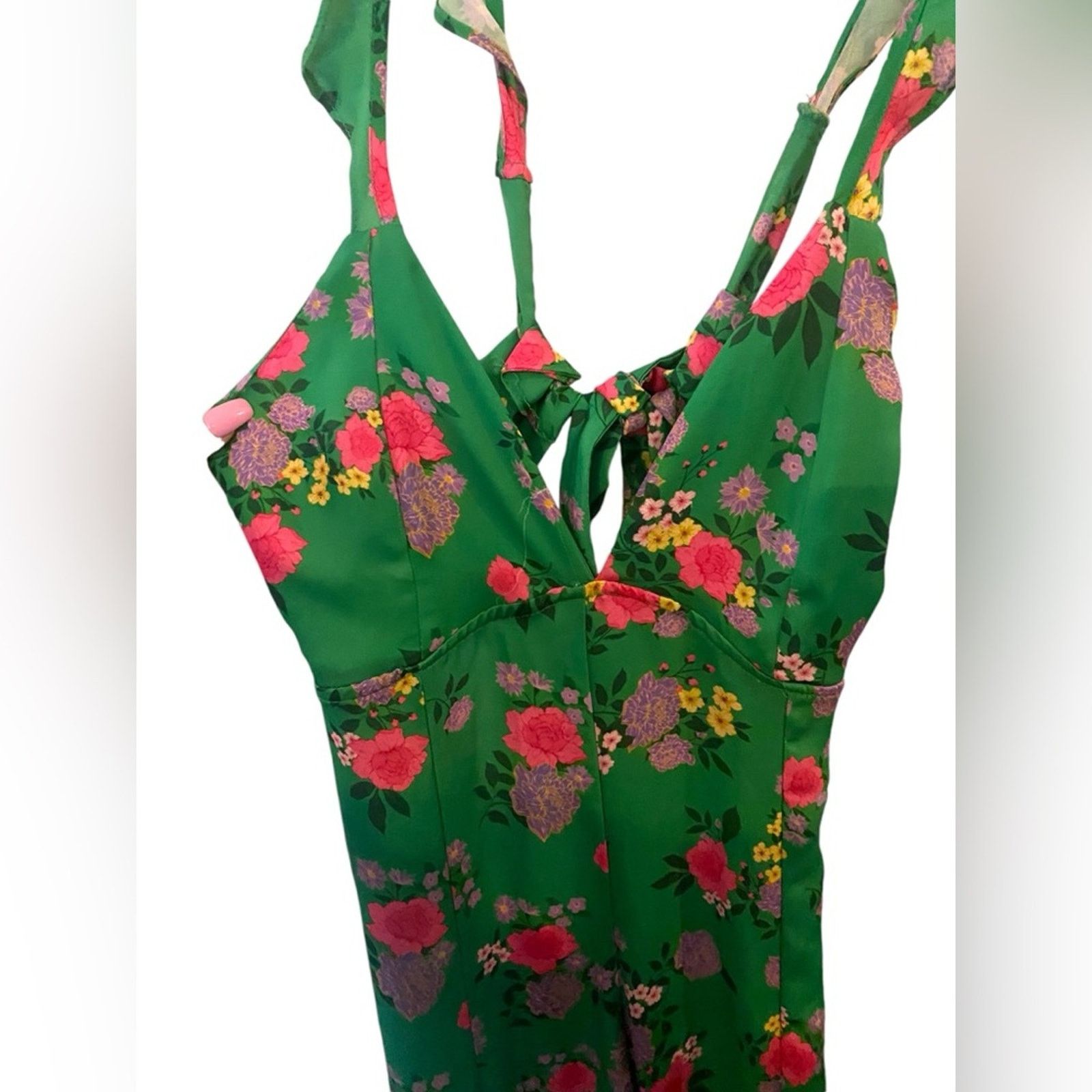 REVOLVE RESA Jilly Jumpsuit in Green Floral S Size 26" / US 2 / IT 38 - 5 Thumbnail