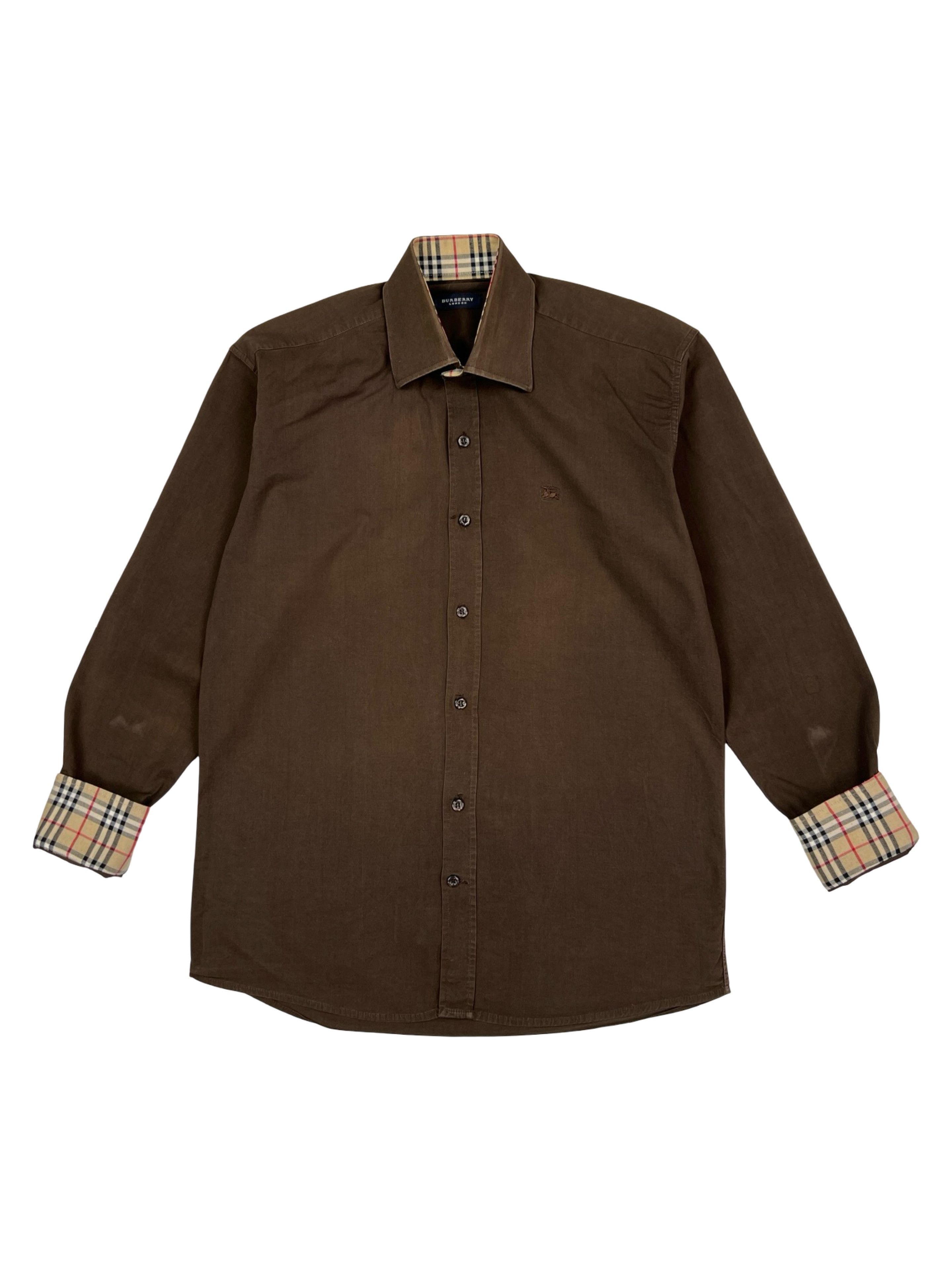Burberry Vintage 00s Burberry Nova Check Brown Button Up Shirt Size US S / EU 44-46 / 1 - 1 Thumbnail