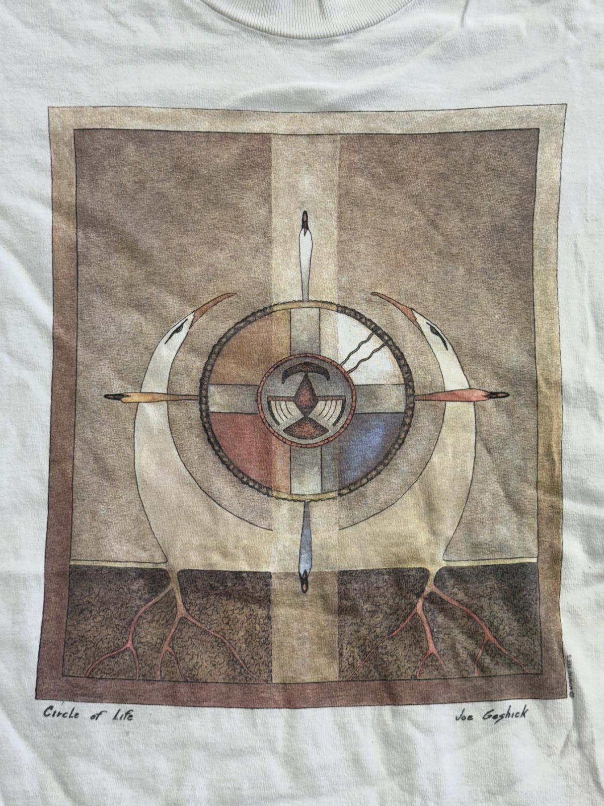 Designer Circle of Life Native Art T-shirt Joe Geshick 1991 Tee- M Size US M / EU 48-50 / 2 - 3 Thumbnail