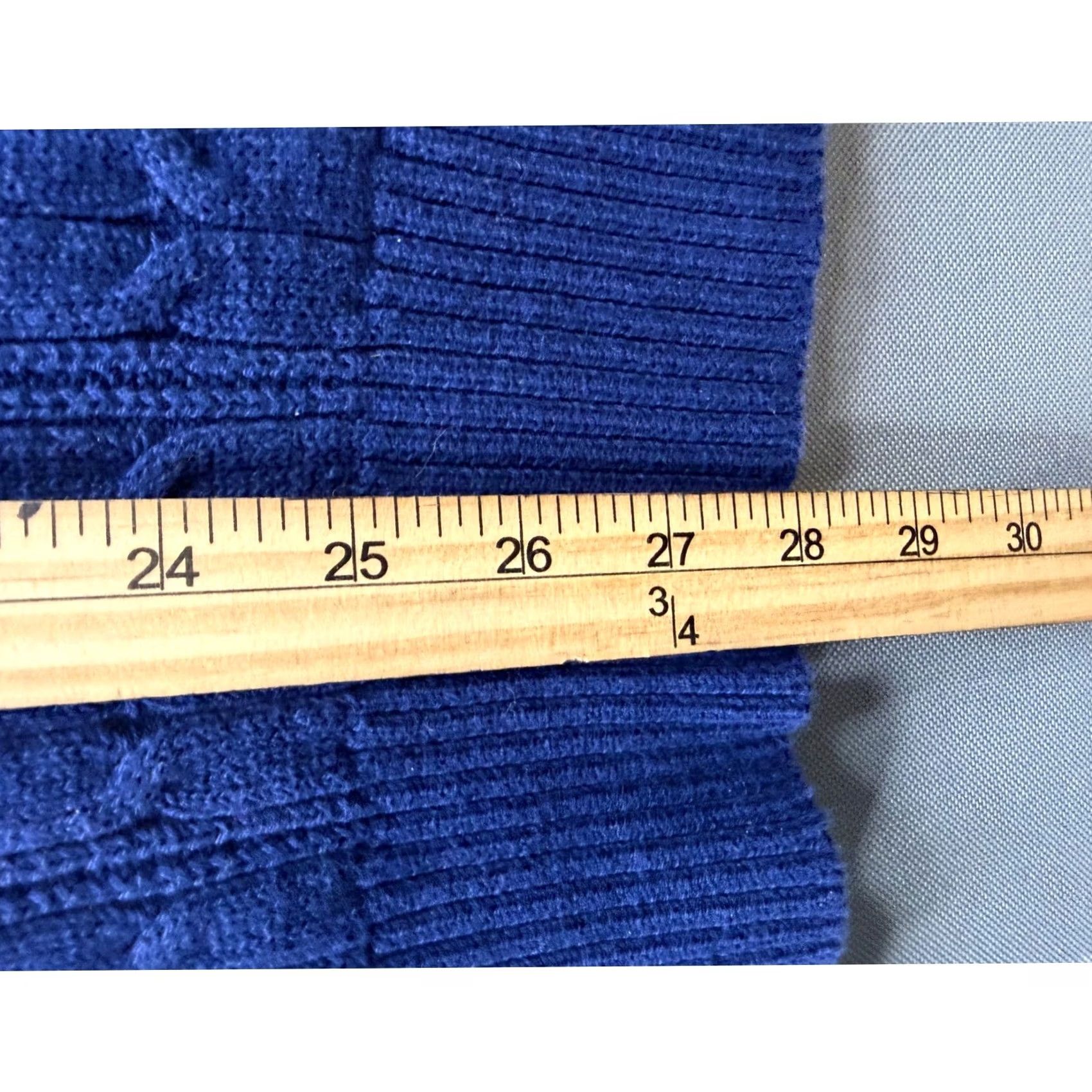 Vintage St. John's Bay Sweater Womens Blue Cable Knit V-Neck Relaxed 3X Pullover Knit Knit Royal Blue Womens Plus Size Casual Fall Winter Spring Womens Size XXL / US 16-18 / IT 52-54 - 4 Thumbnail