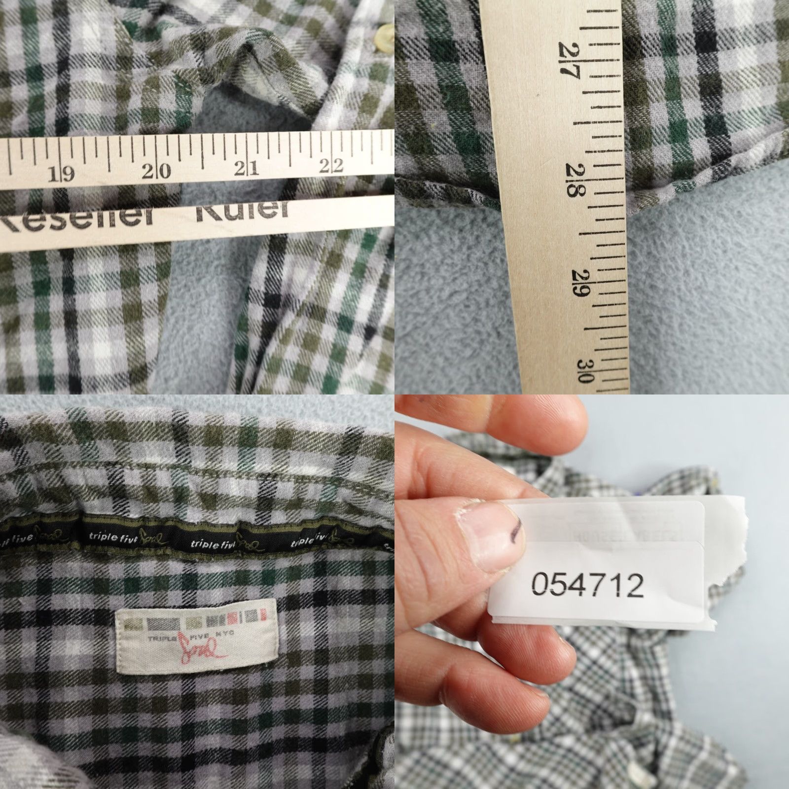 Vintage VINTAGE Triple Five Soul Shirt Mens S Green Plaid Cotton Flannel Button-Up Long Sleeve Collared - Mens Small Green Plaid Button-Up Flannel Shirt Size US S / EU 44-46 / 1 - 8 Thumbnail