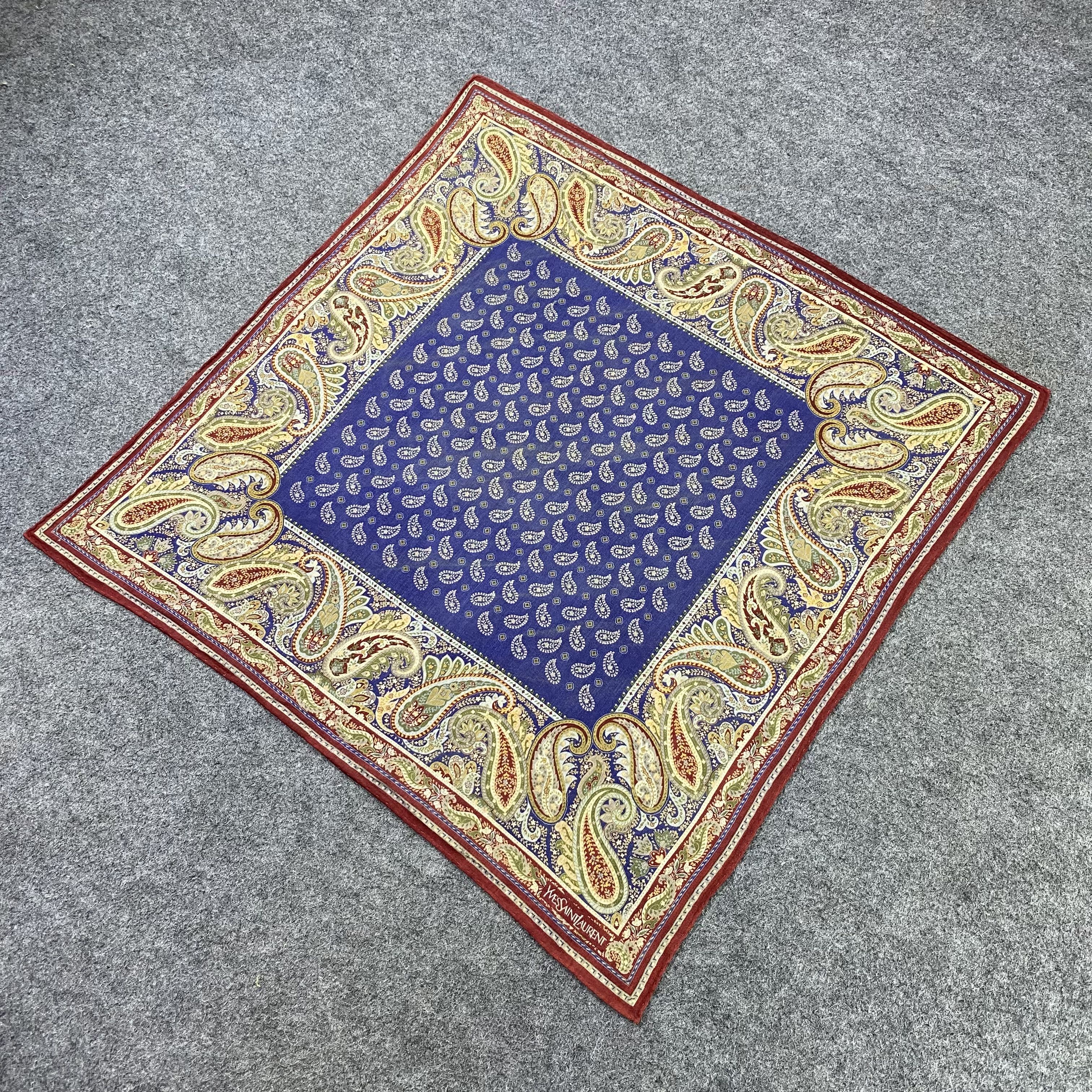 Yves Saint Laurent Yves Saint Laurent Handkerchief Neckerchief Bandana-B1770 Size ONE SIZE - 4 Thumbnail
