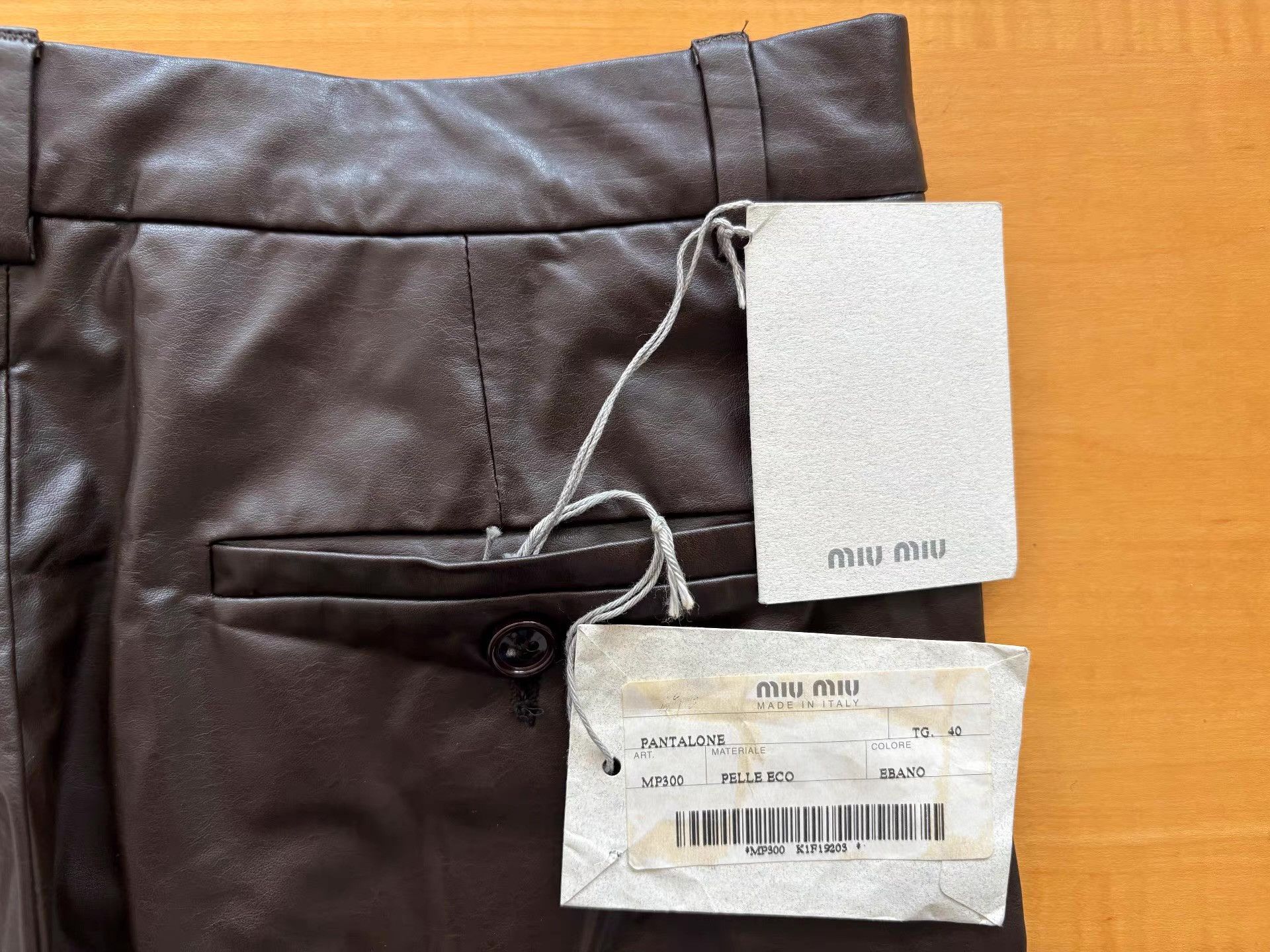 Miu Miu Miu Miu Women's Chocolate Faux Leather Pants Ｑ21 Size 40" / US 18 - 5 Thumbnail