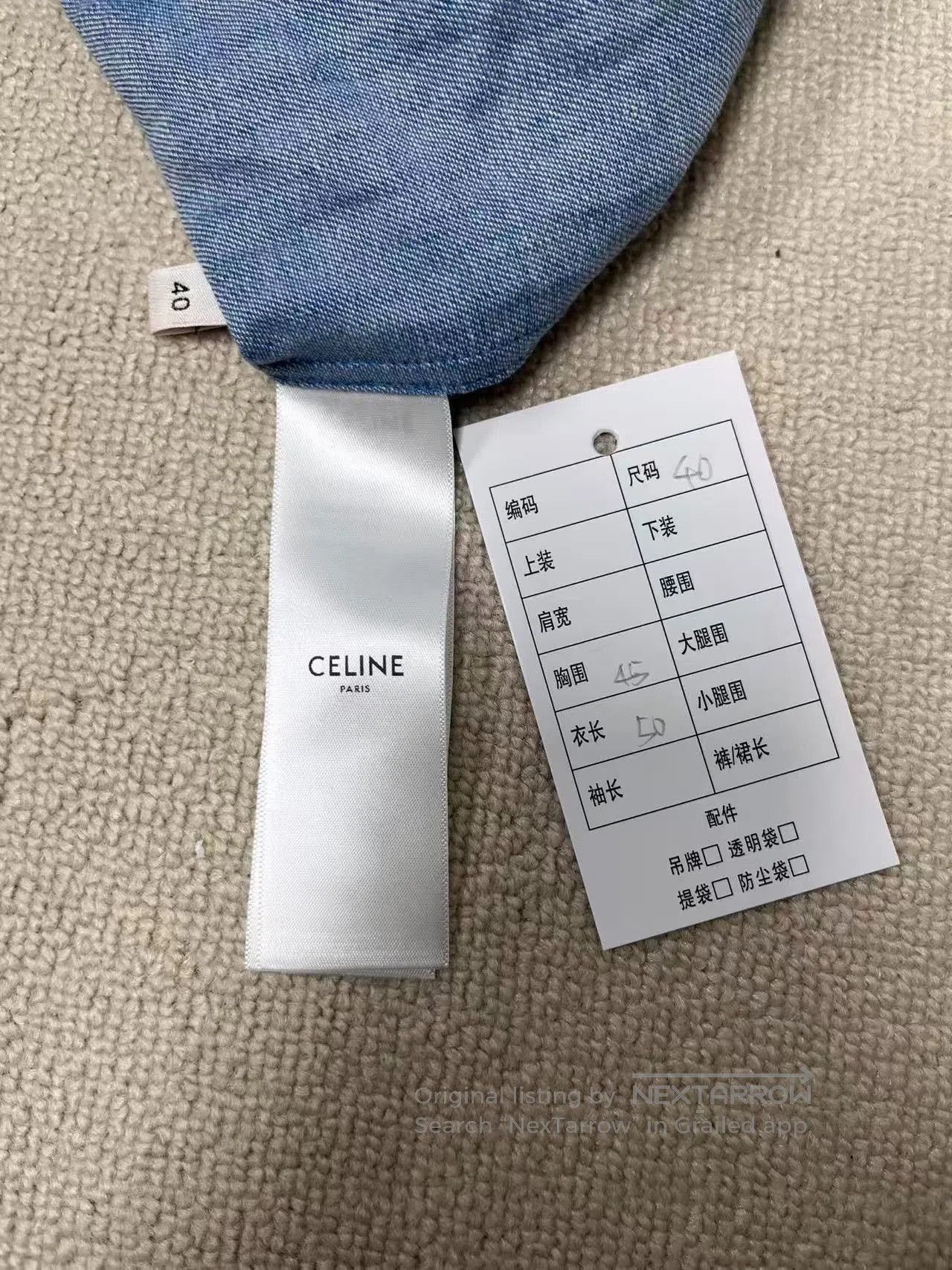 Celine CELINE Pointed Collar Logo Embroidered Shirt. Size S / US 4 / IT 40 - 4 Thumbnail