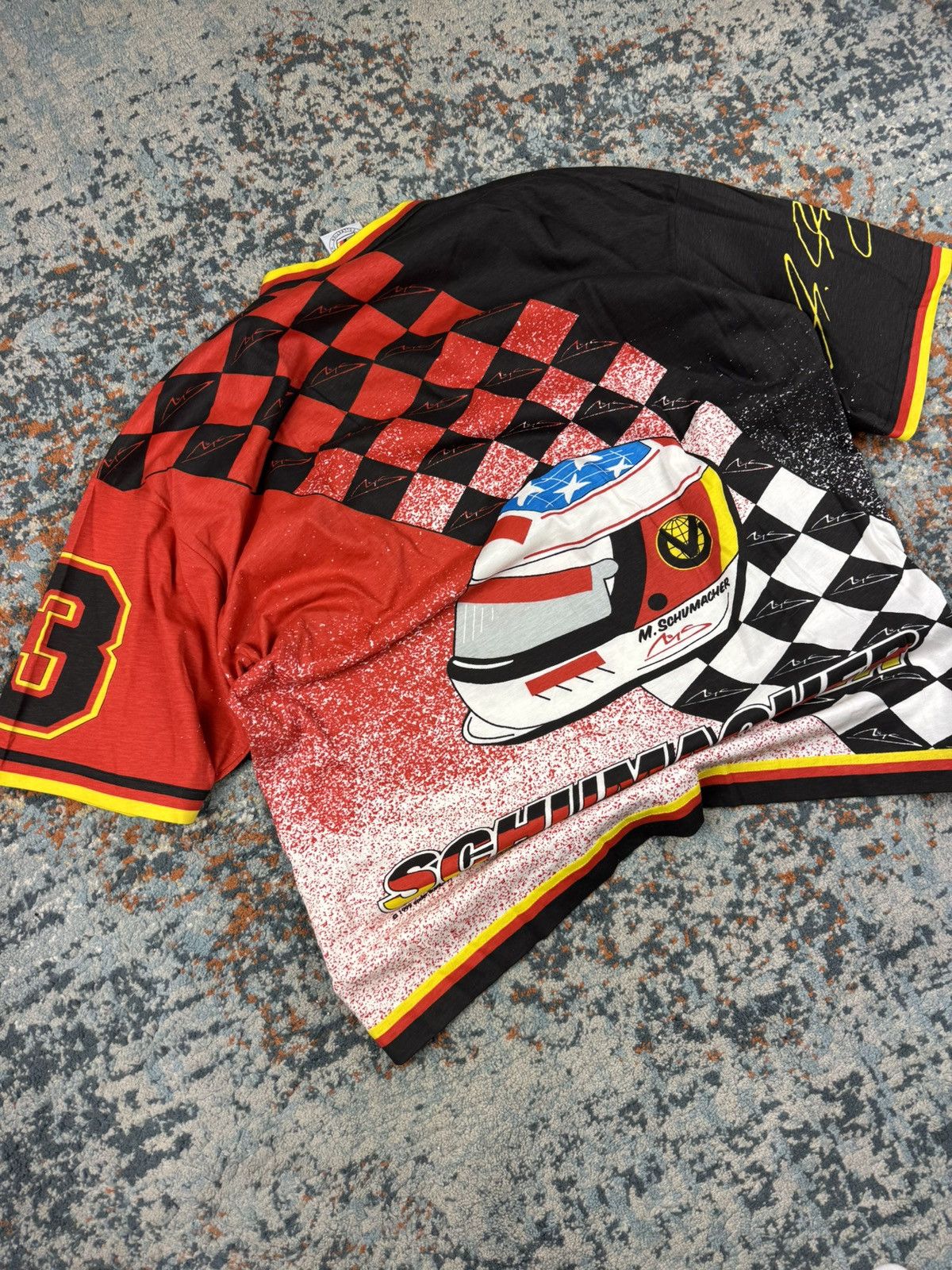 Vintage Vintage 1999 Michael Schumacher F1 crazy all over print tee Size US XXL / EU 58 / 5 - 2 Thumbnail