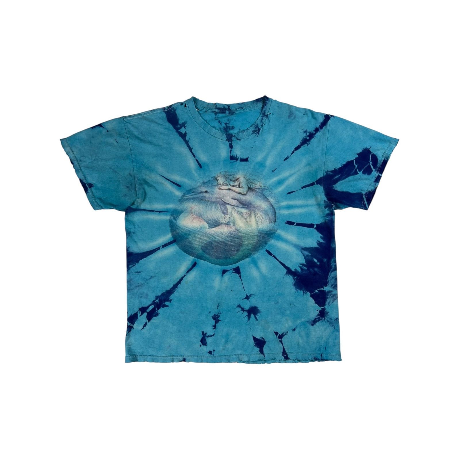 Vintage Vintage Dolphin Mermaid tie dye distressed M. Dubois art tee Size US L / EU 52-54 / 3 - 1 Thumbnail