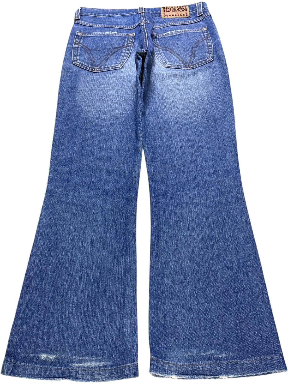 Dolce & Gabbana Vintage Dolce & Gabbana Faded Wash Distressed Flare Jeans Size 29" - 2 Thumbnail