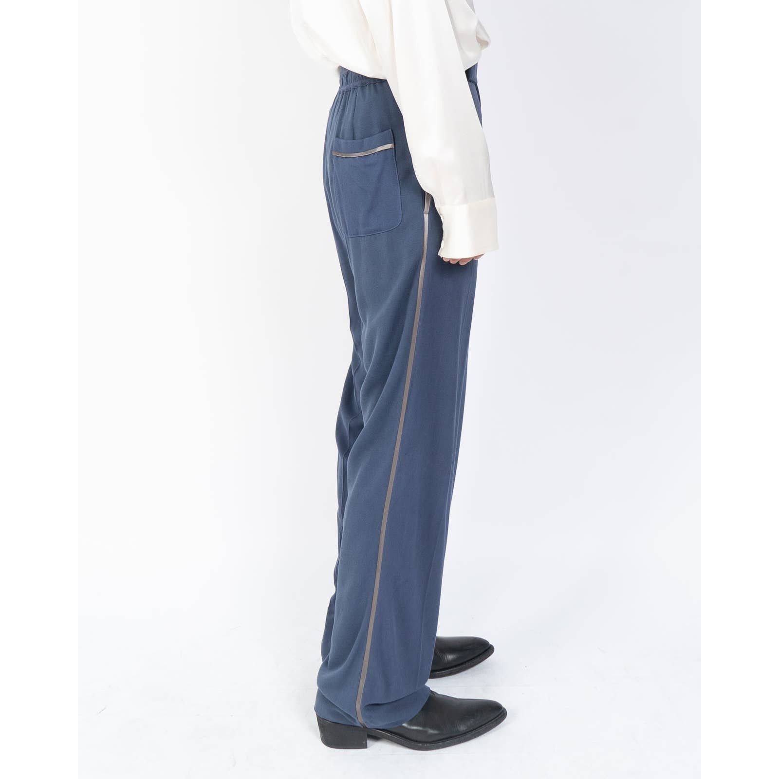 Haider Ackermann SS19 Bondi Blue Relaxed Sidestripe Trousers Size US 30 / EU 46 - 3 Thumbnail