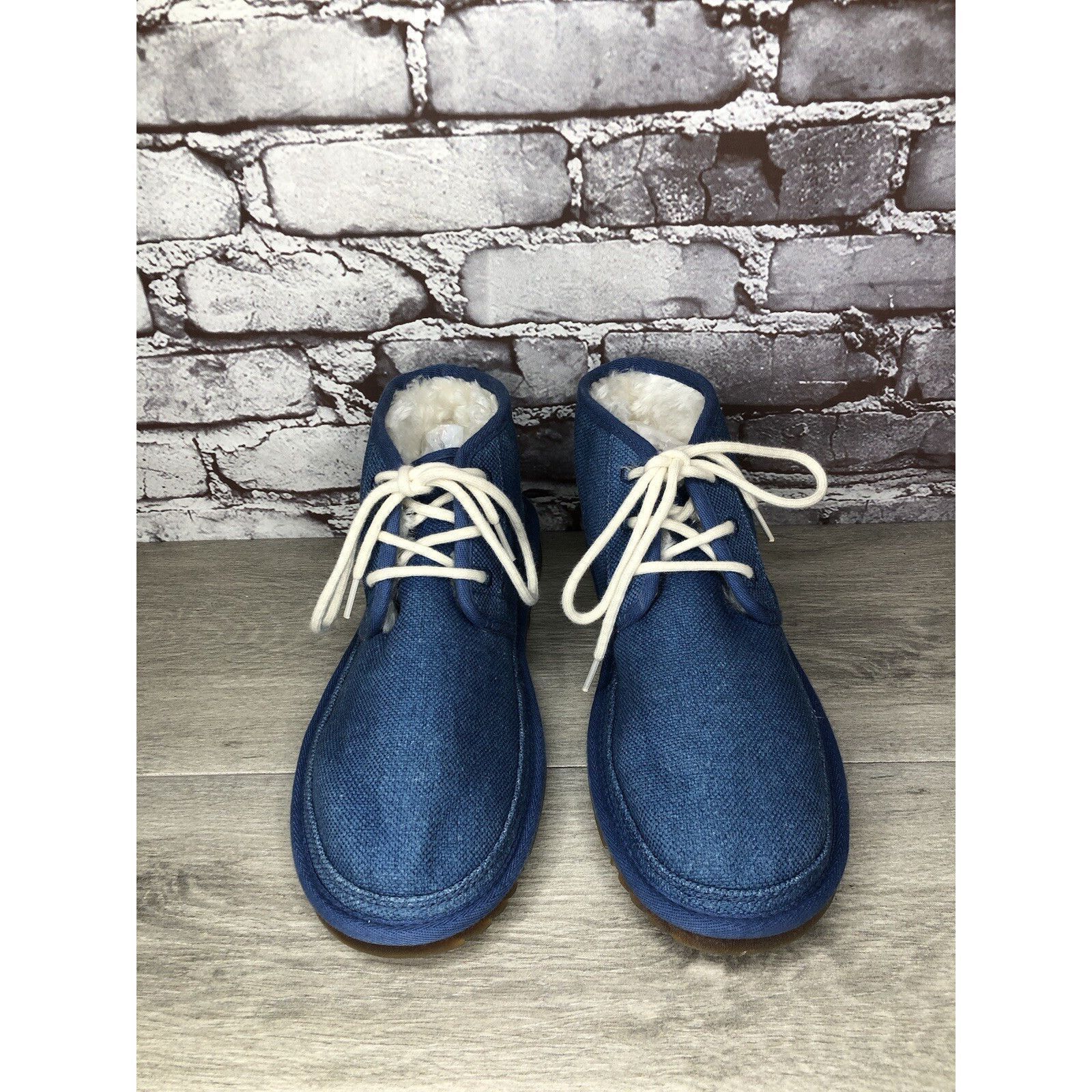 Ugg UGG Neumel Blue Fabric Fur WHT Lace Up Chukka Boots Men Sz 4 Size US 10 / EU 43 - 9 Thumbnail