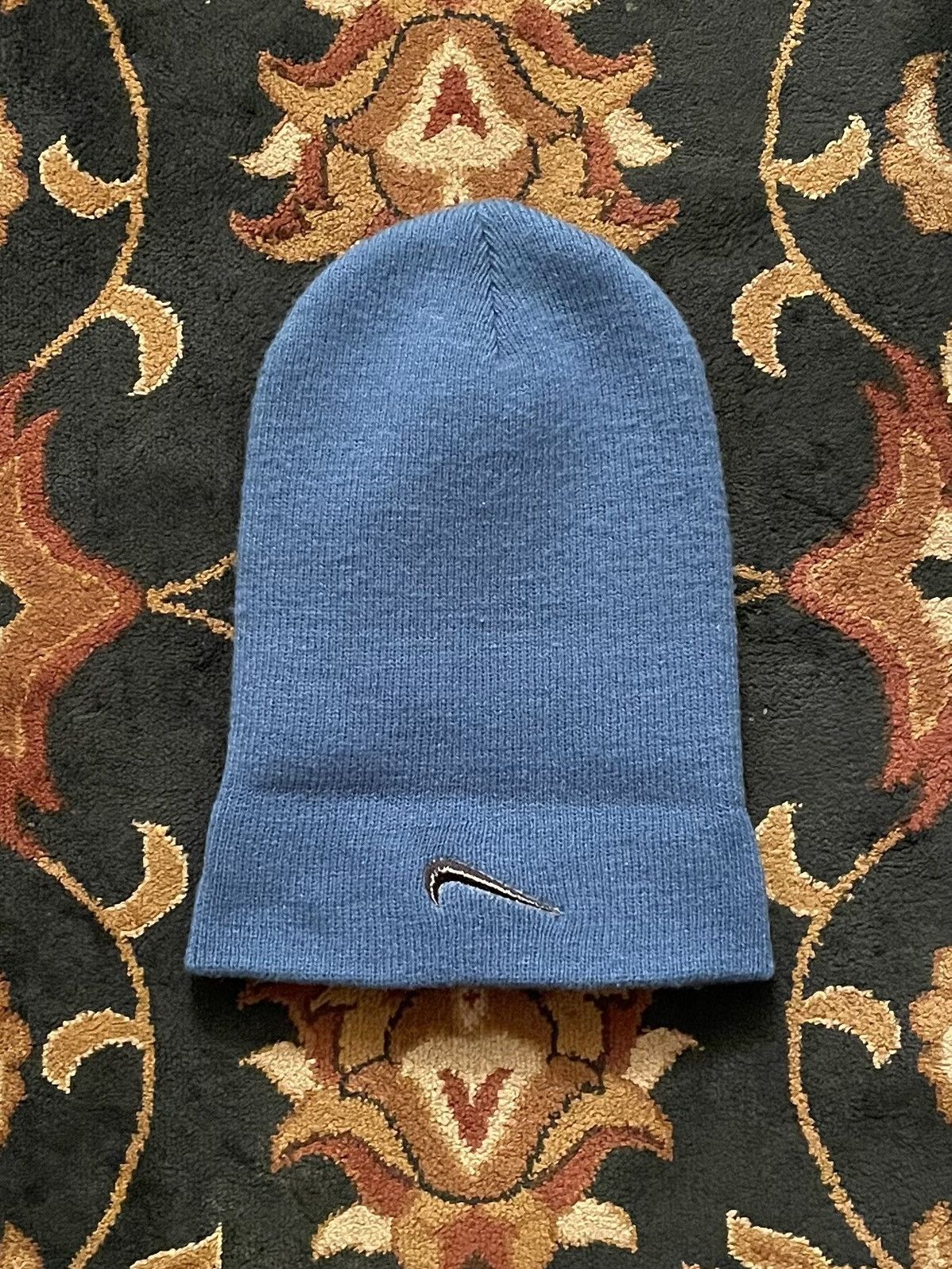 Nike Vintage 90s Nike Swoosh Logo Blue Beanie Toque Hat Size ONE SIZE - 3 Thumbnail