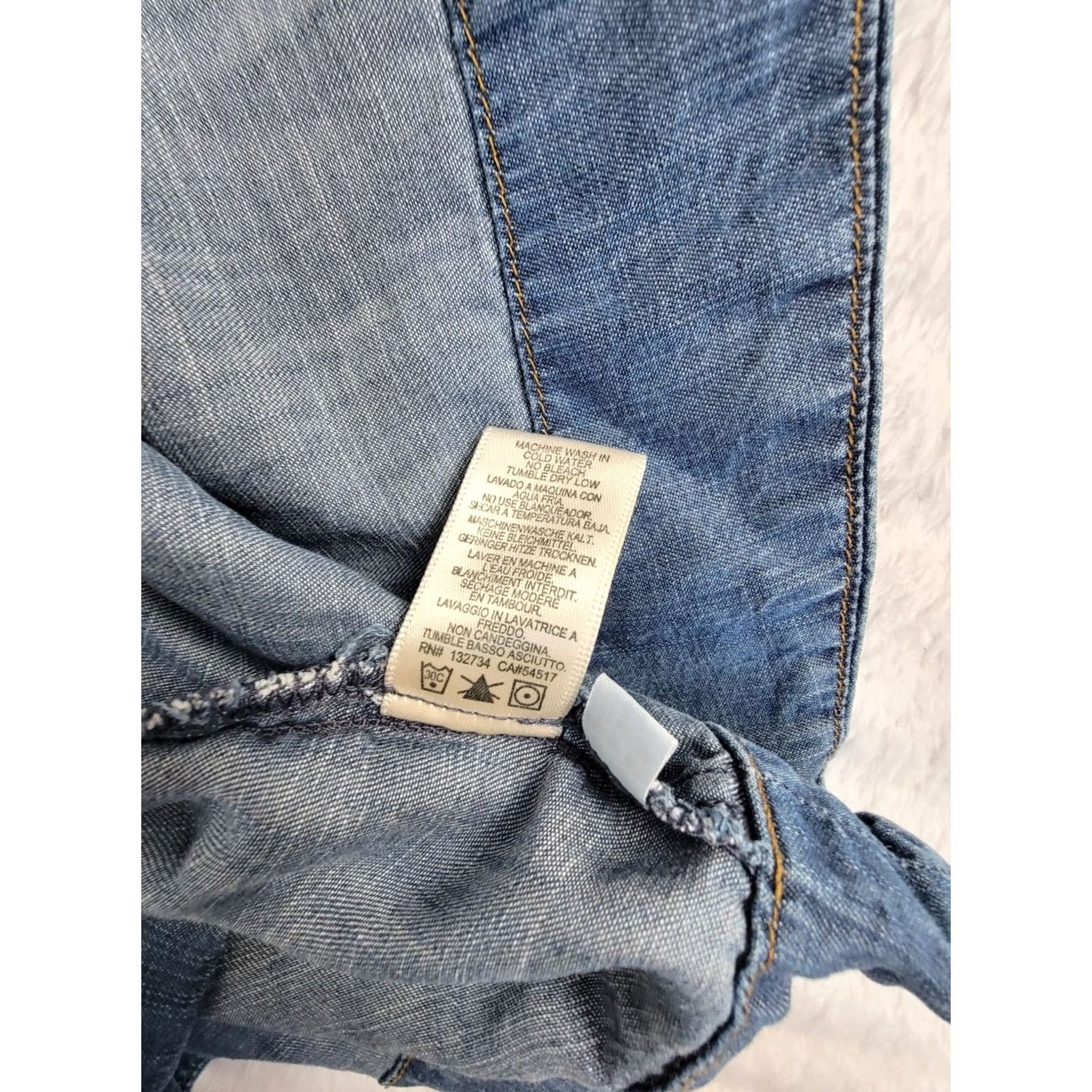 Denime Cloth & Stone Denim Button-Down Long Sleeve Shirt Medium Women Blue Pullover Shirt Size M / US 6-8 / IT 42-44 - 5 Thumbnail